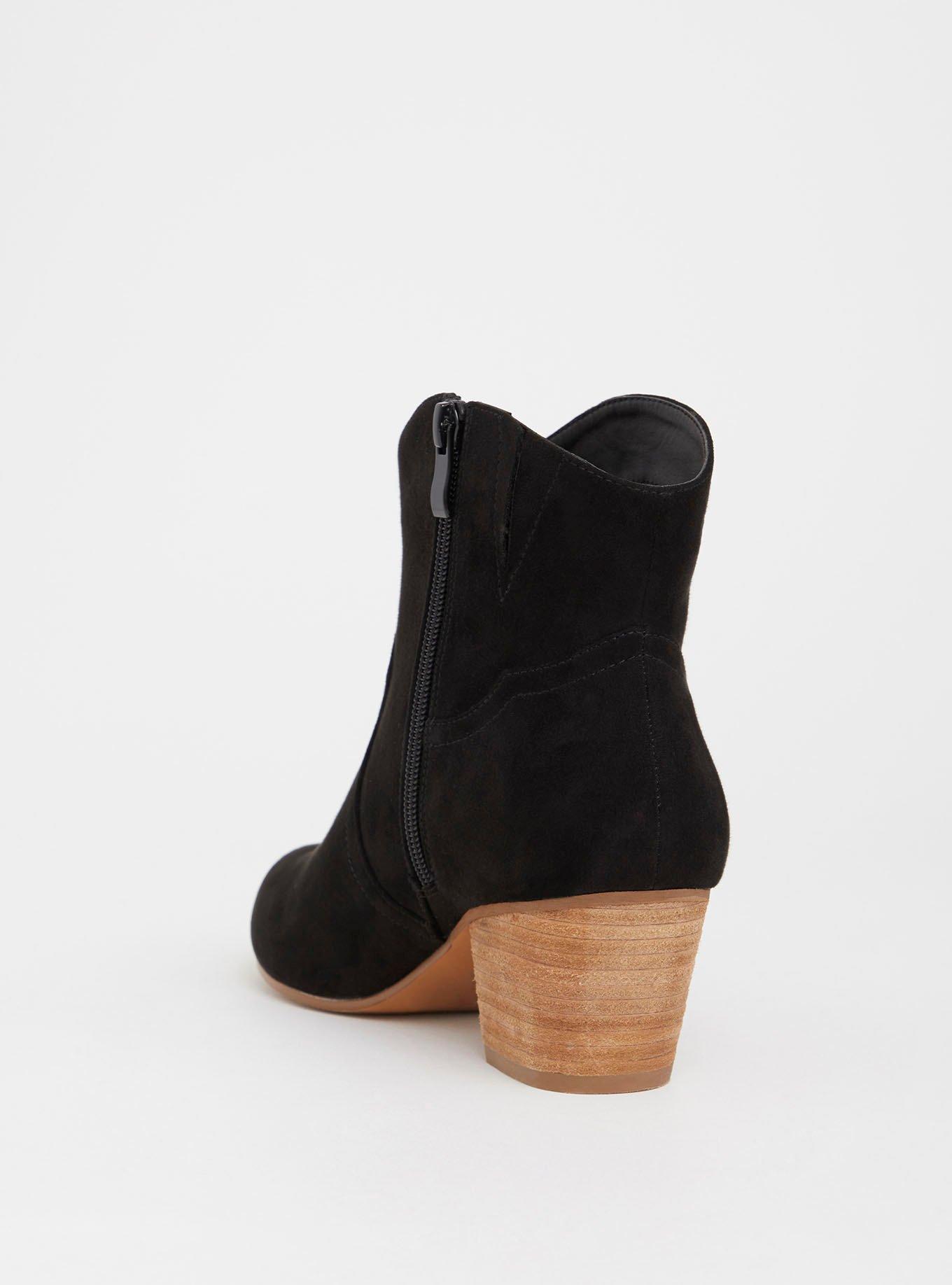 Plus Size Western Heeled Bootie (WW), BLACK, alternate