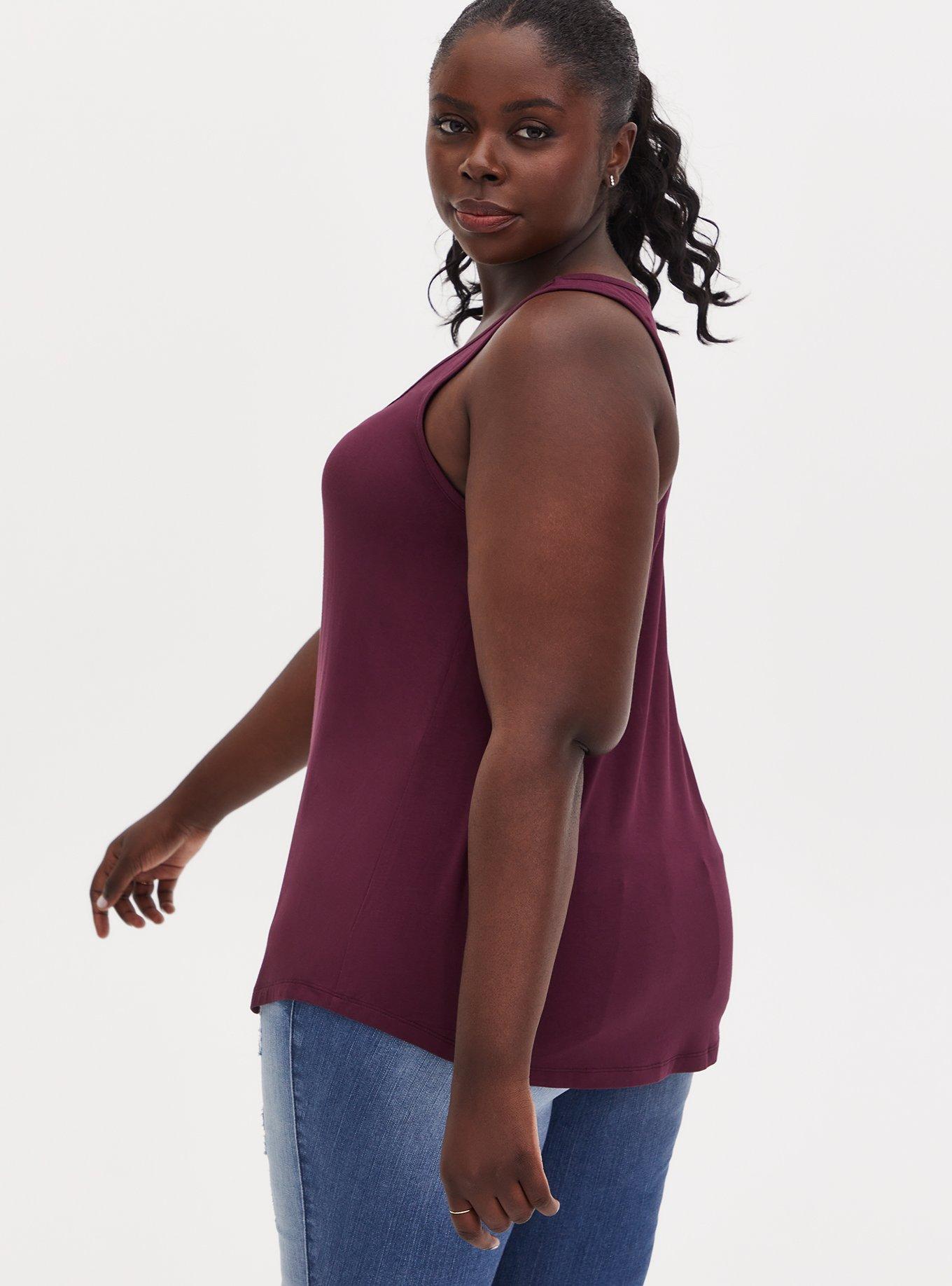 Plus Size Super Soft Scoop Neck Layering Tank, WINETASTING, alternate