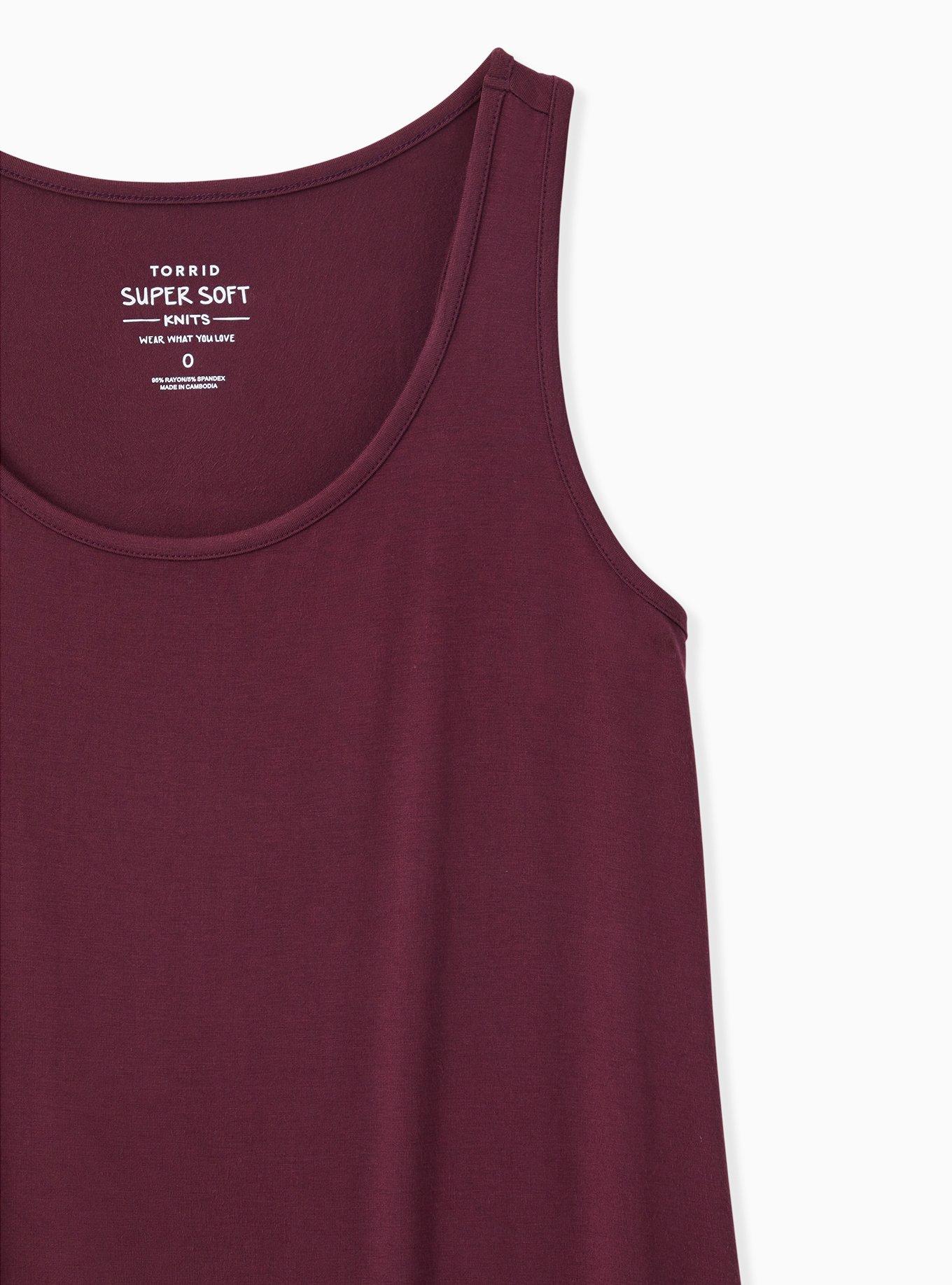 Plus Size Super Soft Scoop Neck Layering Tank, WINETASTING, alternate
