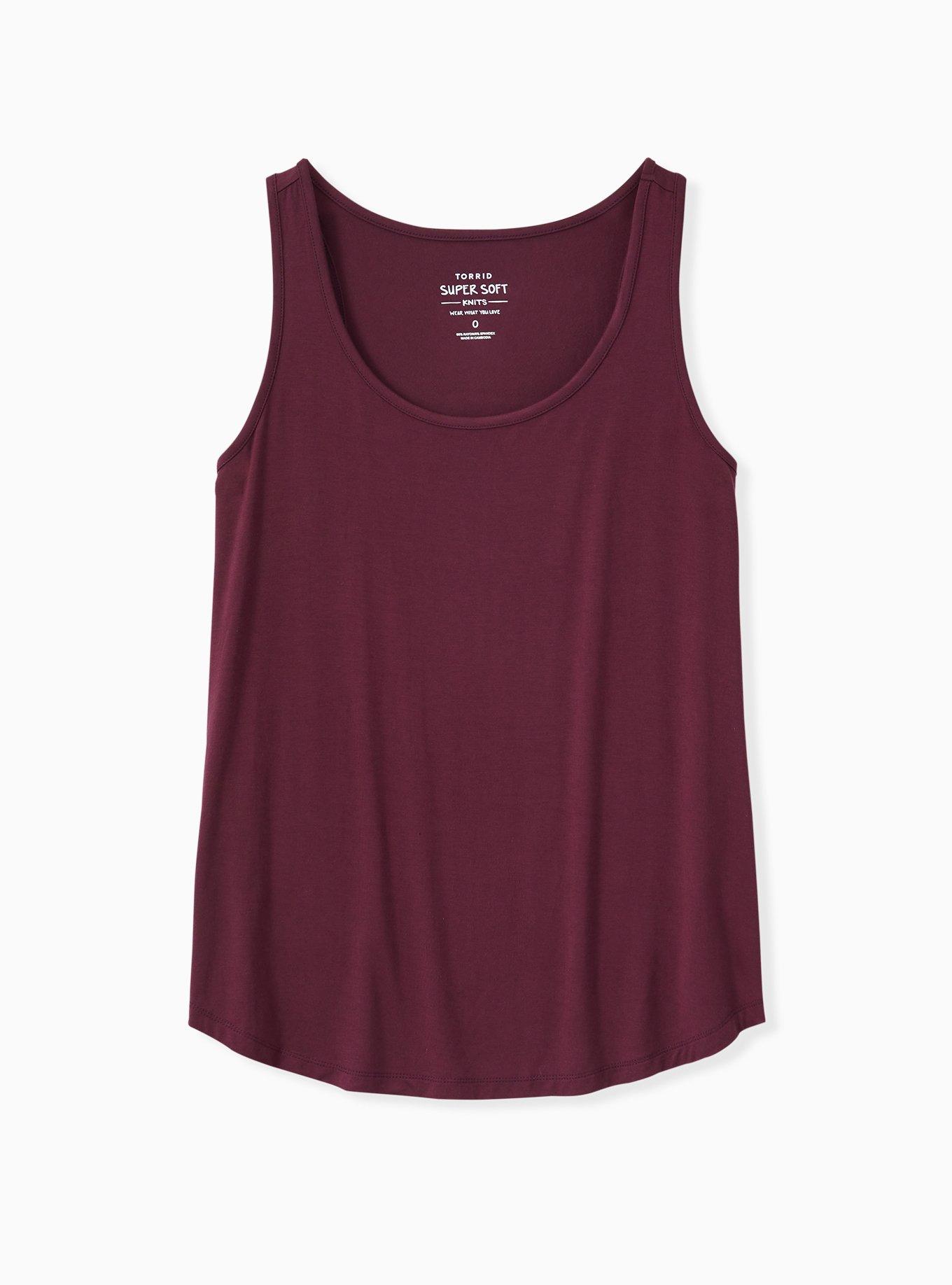 Plus Size Super Soft Scoop Neck Layering Tank, WINETASTING, hi-res