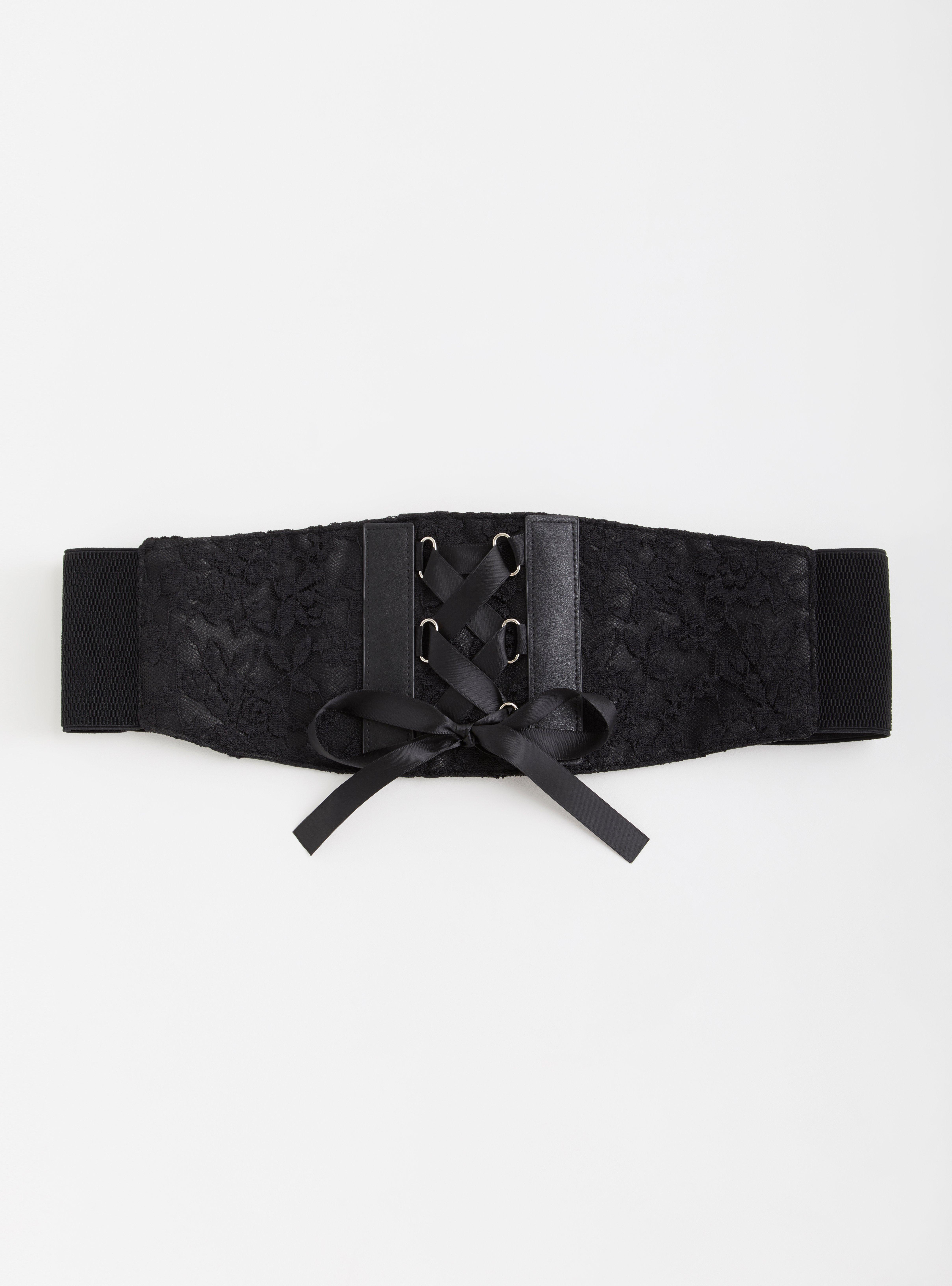 Plus Size - Lace-Up Corset Belt - Black - Torrid