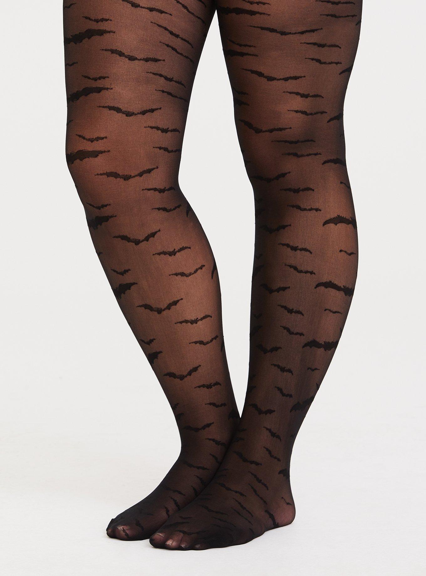 Black Bat Semi Opaque Tights, , hi-res