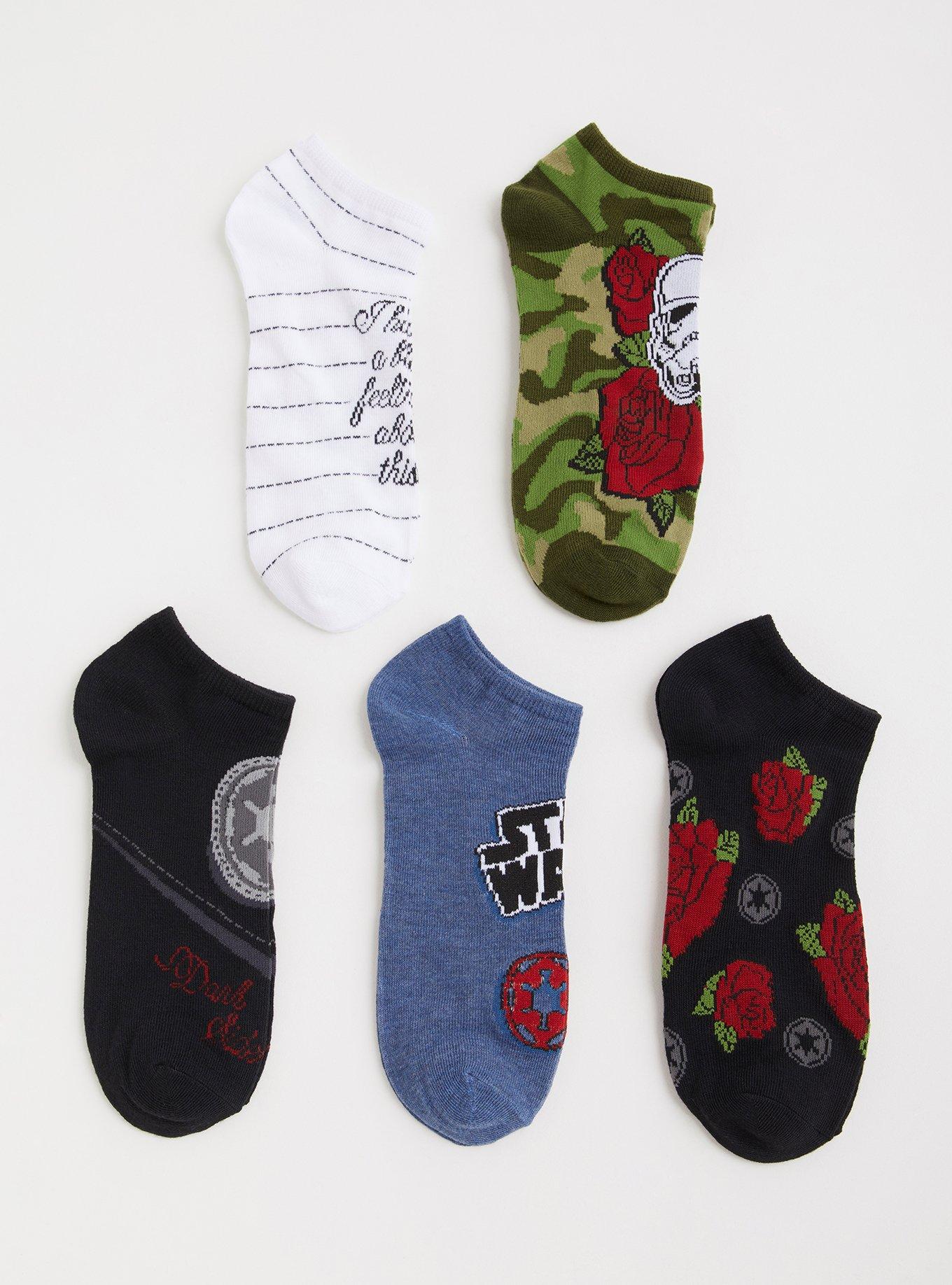 Star Wars Floral No-Show Socks - Pack of 5, , hi-res