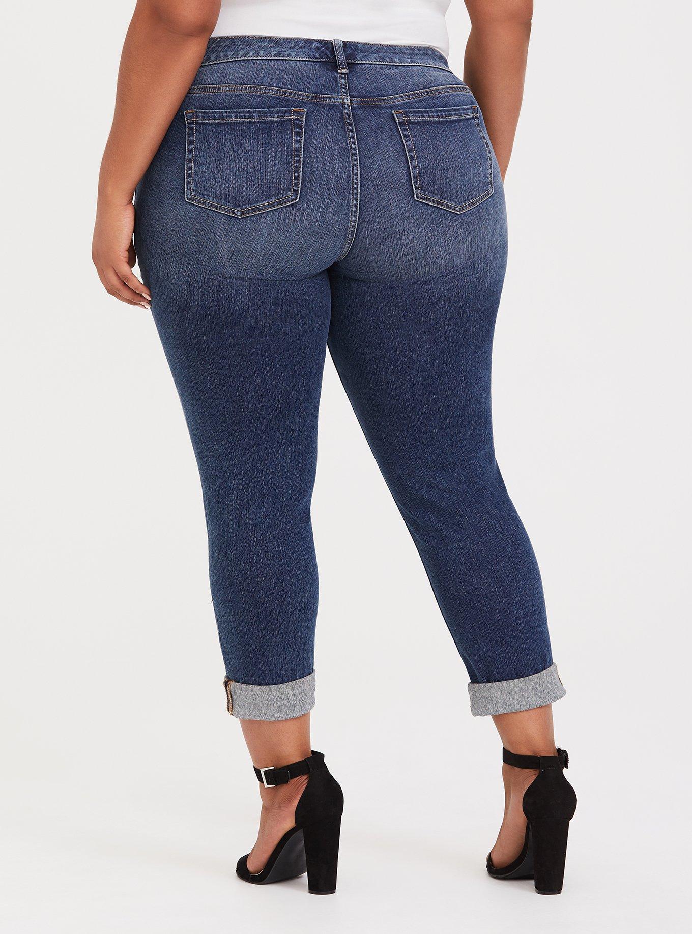 Boyfriend Jean - Vintage Stretch Medium Wash, BLUE, alternate