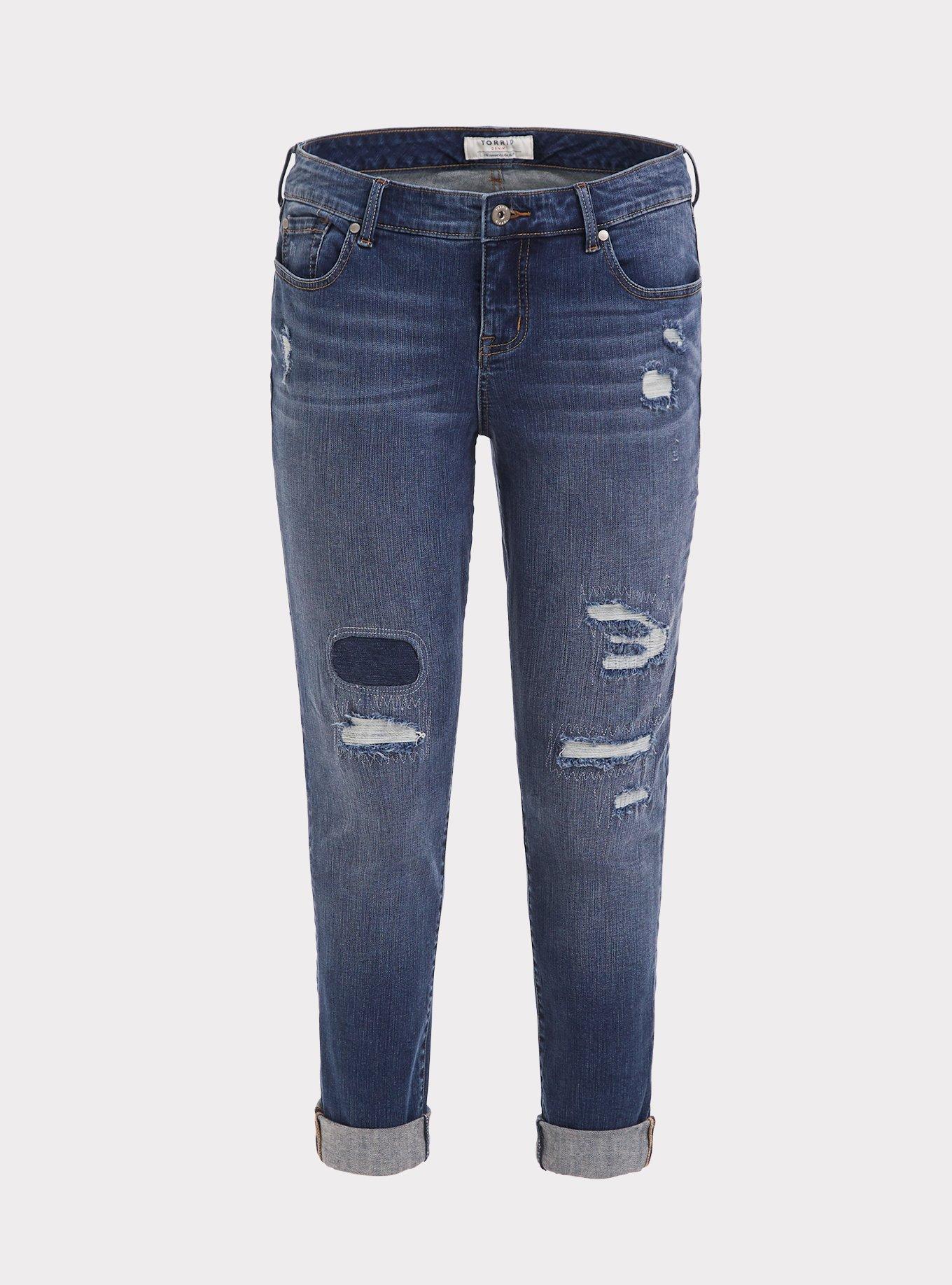 Boyfriend Jean - Vintage Stretch Medium Wash, BLUE, hi-res