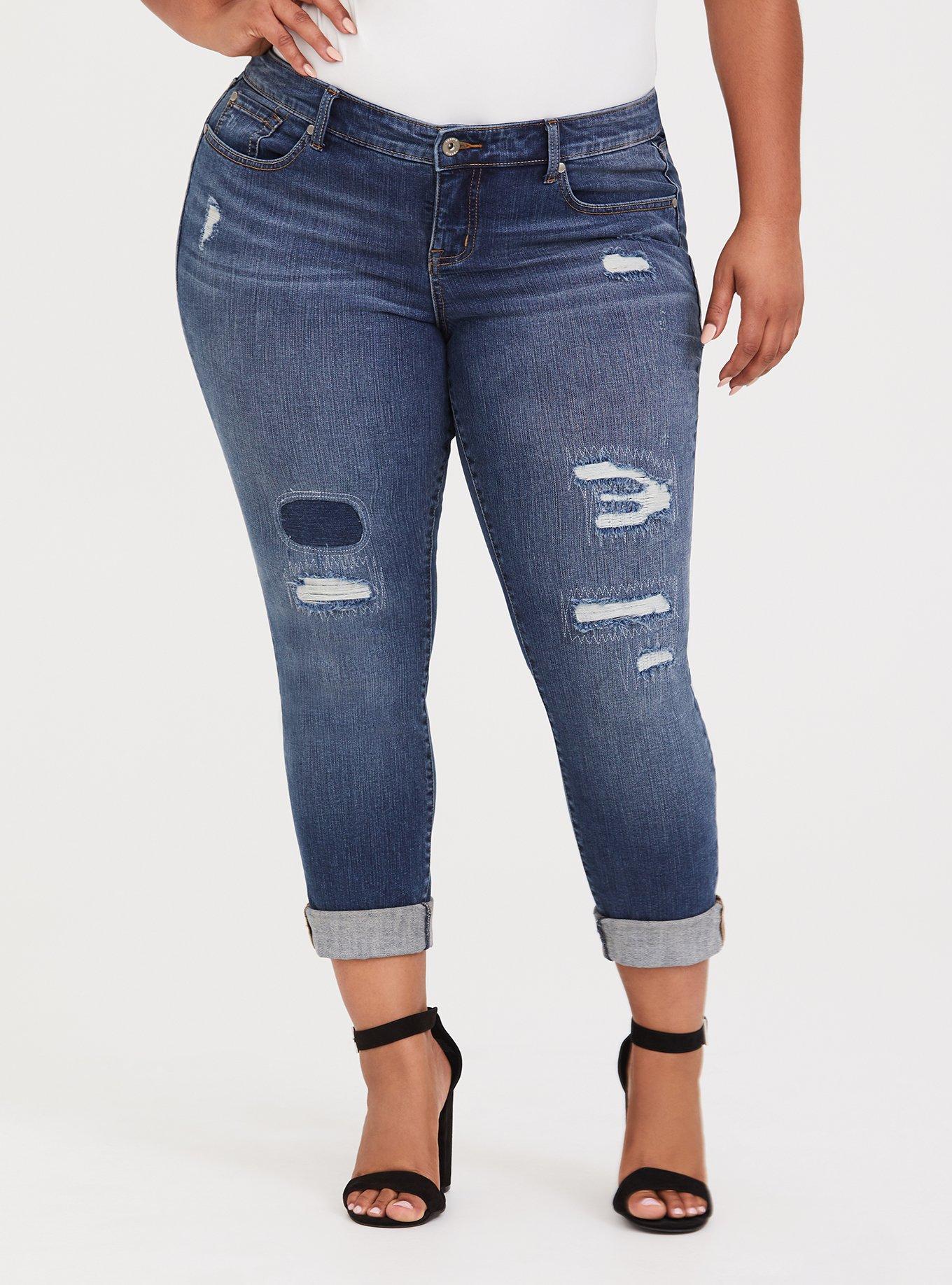 Boyfriend Jean - Vintage Stretch Medium Wash, BLUE, hi-res