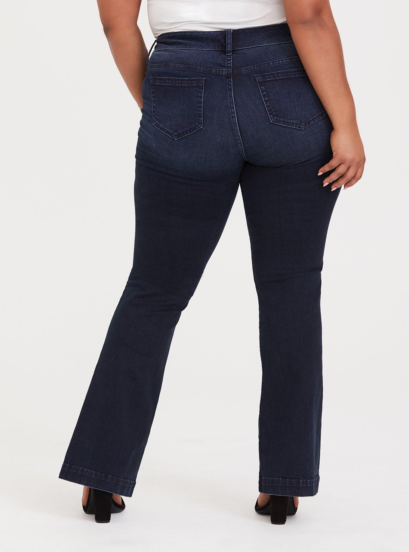 Plus Size Flare Jean - Vintage Stretch Dark Wash, RIVERDALE, alternate