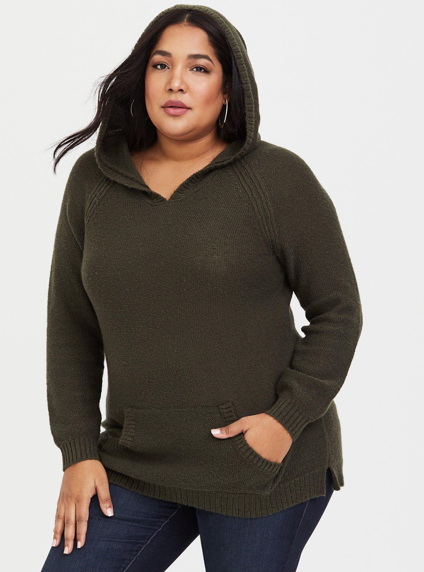 Hooded tunic sweater hot sale