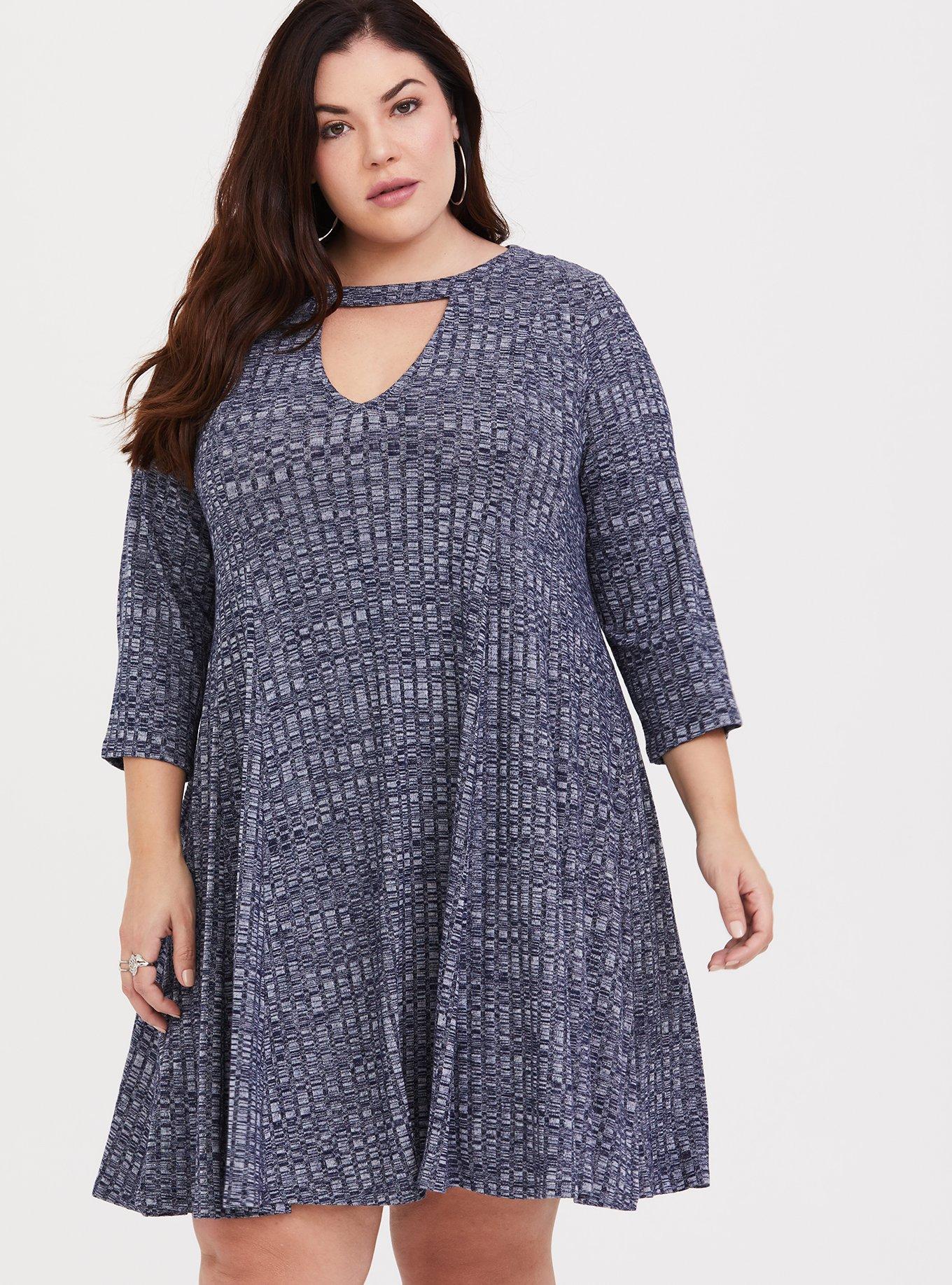 Mini Rib Knit Mock Neck Dress, IN THE NAVY, alternate