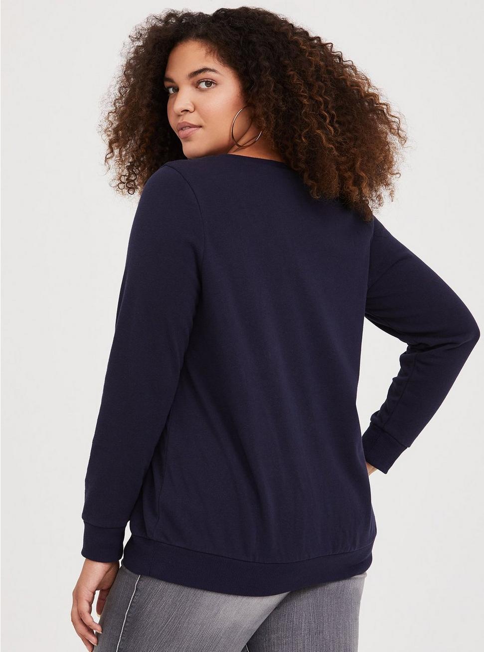 Plus Size - Navy Floral Embroidered Sweatshirt - Torrid