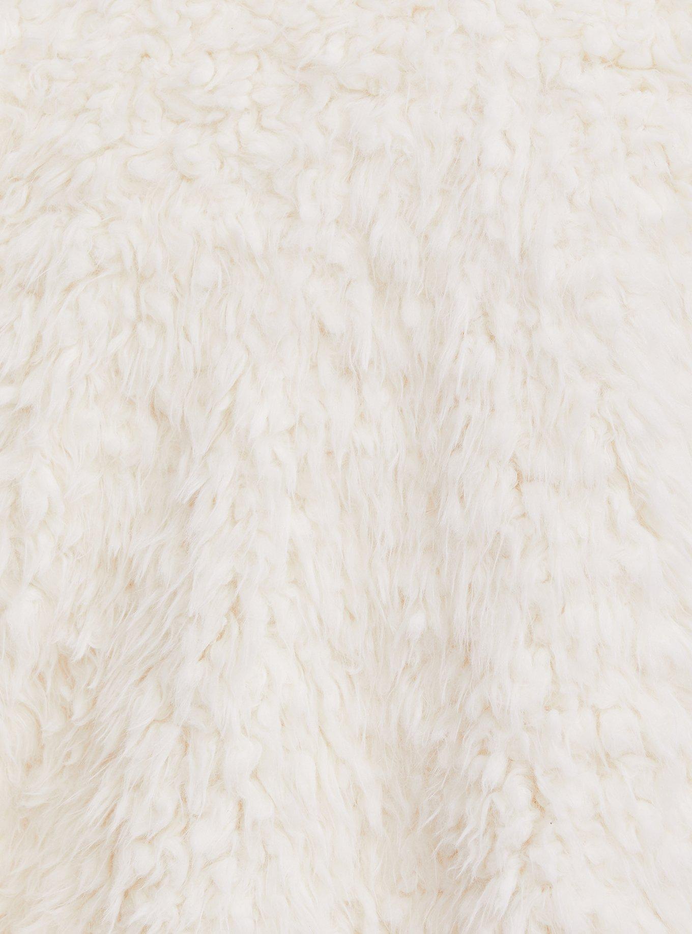 Plus Size Sherpa Drape Front Jacket, CLOUD DANCER, alternate