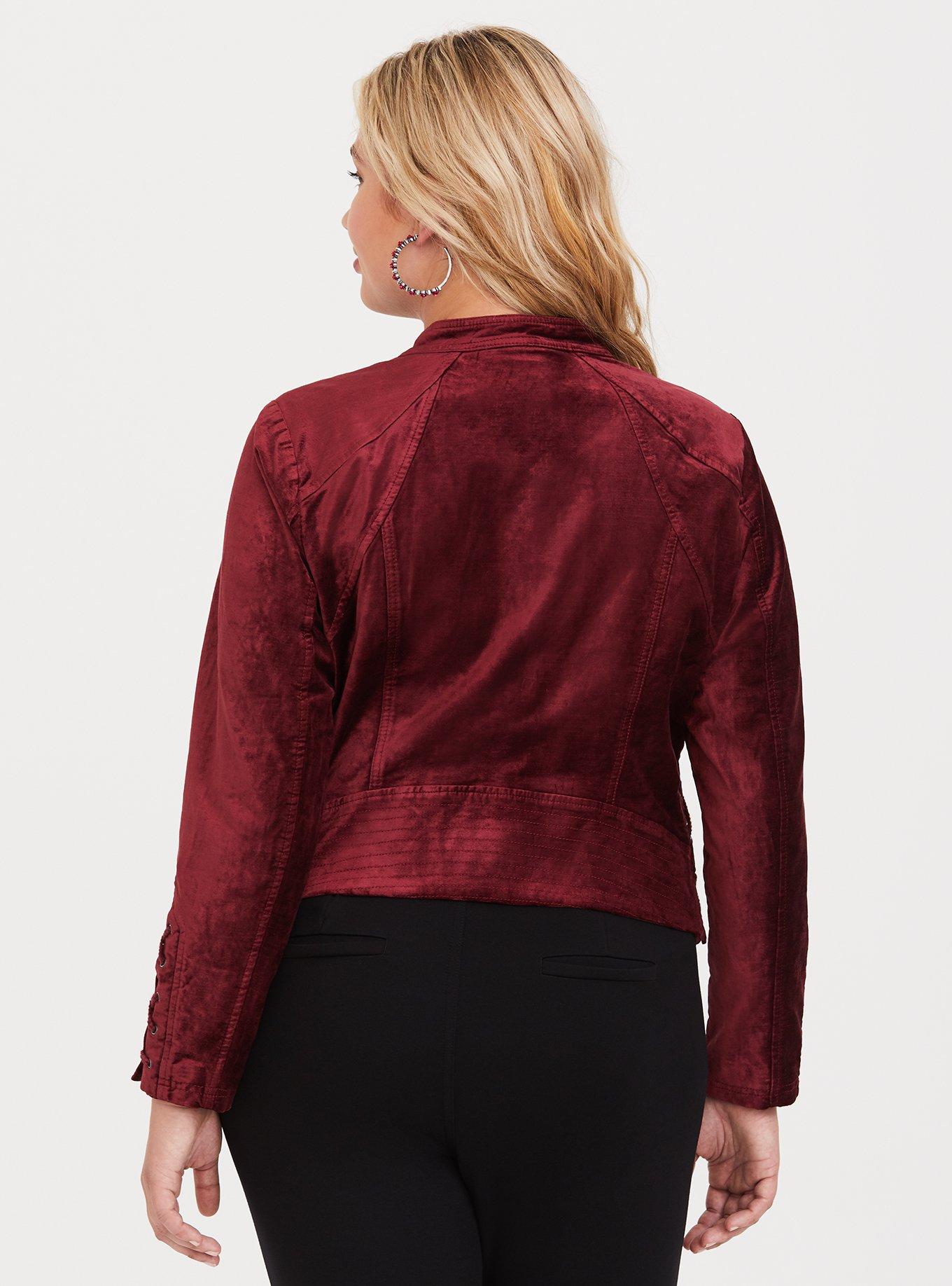 Plus Size - Velvet Moto Jacket - Torrid