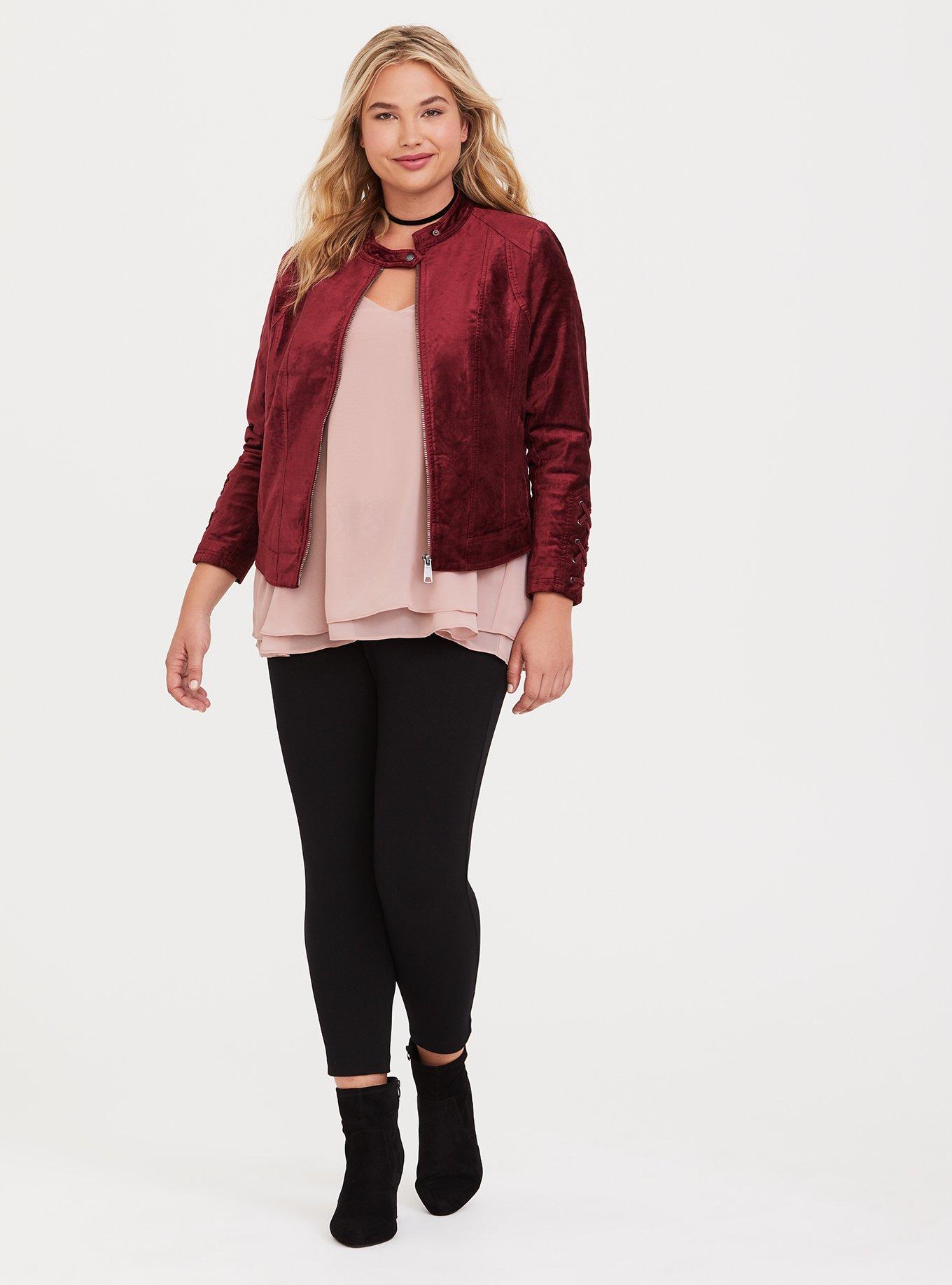 Plus Size Velvet Moto Jacket Torrid