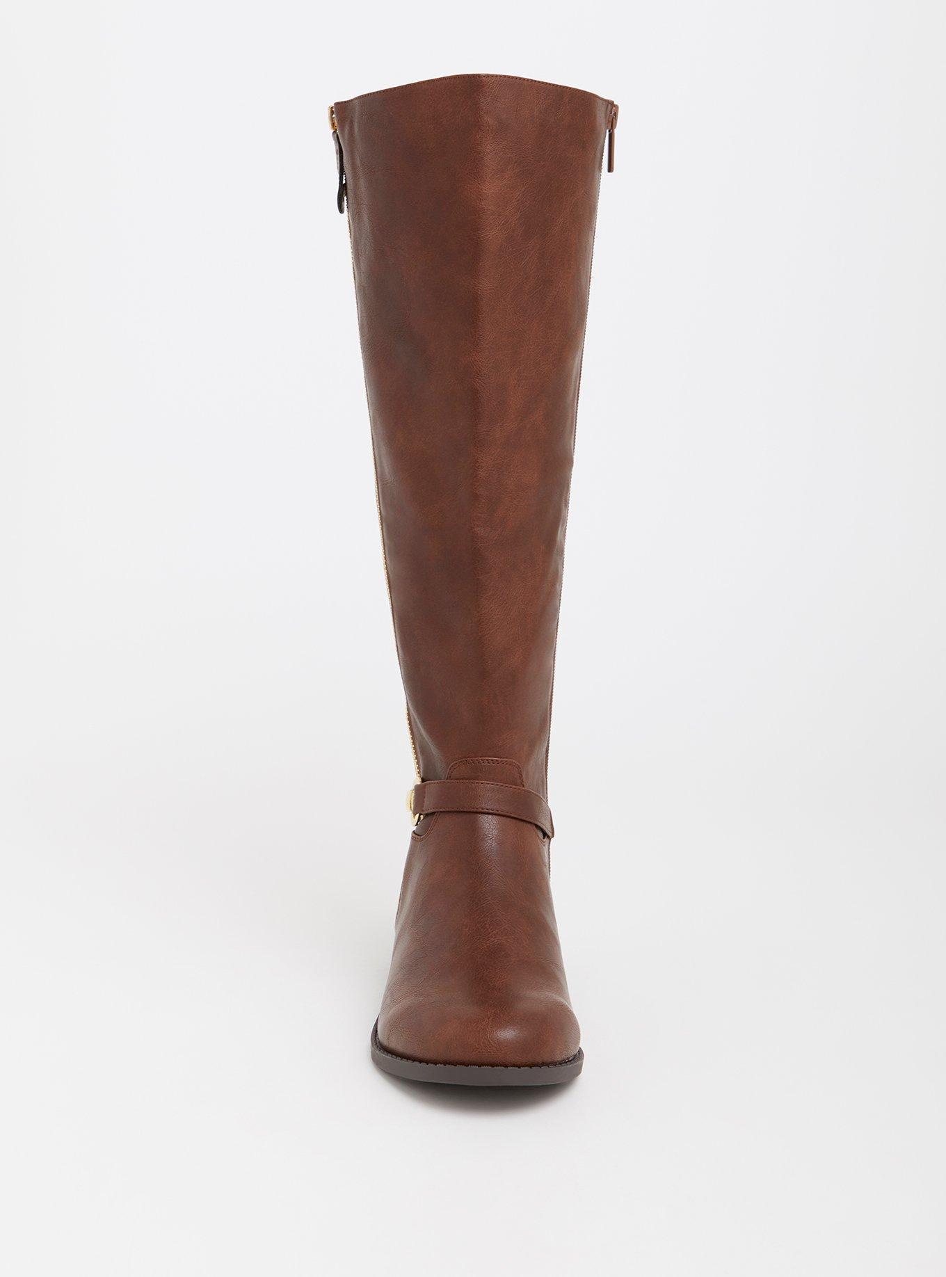 Brown wide hot sale calf boots