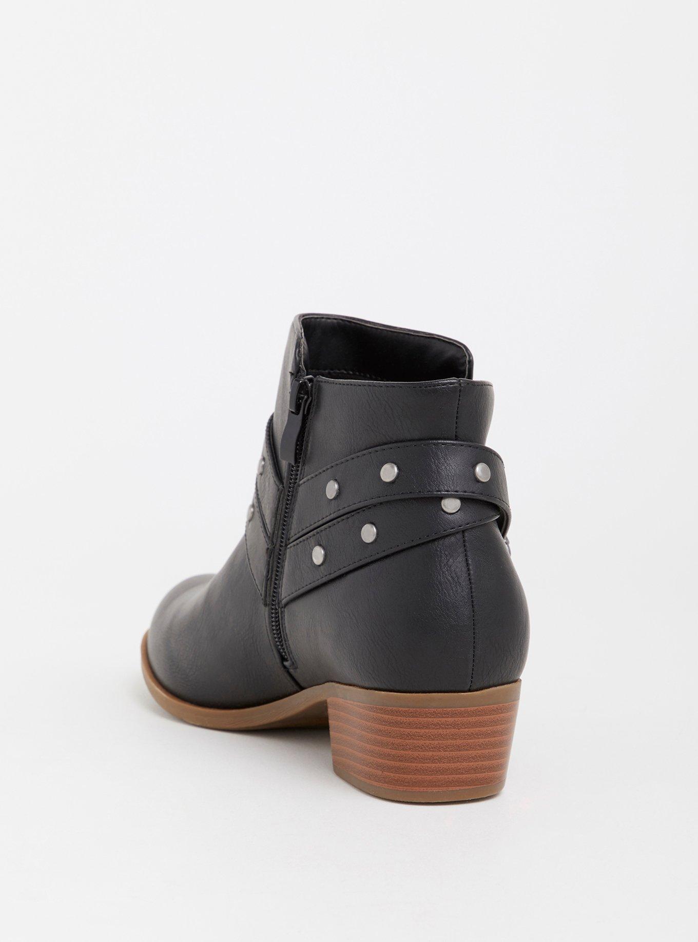 Plus Size Studded Ankle Bootie (WW), BLACK, alternate