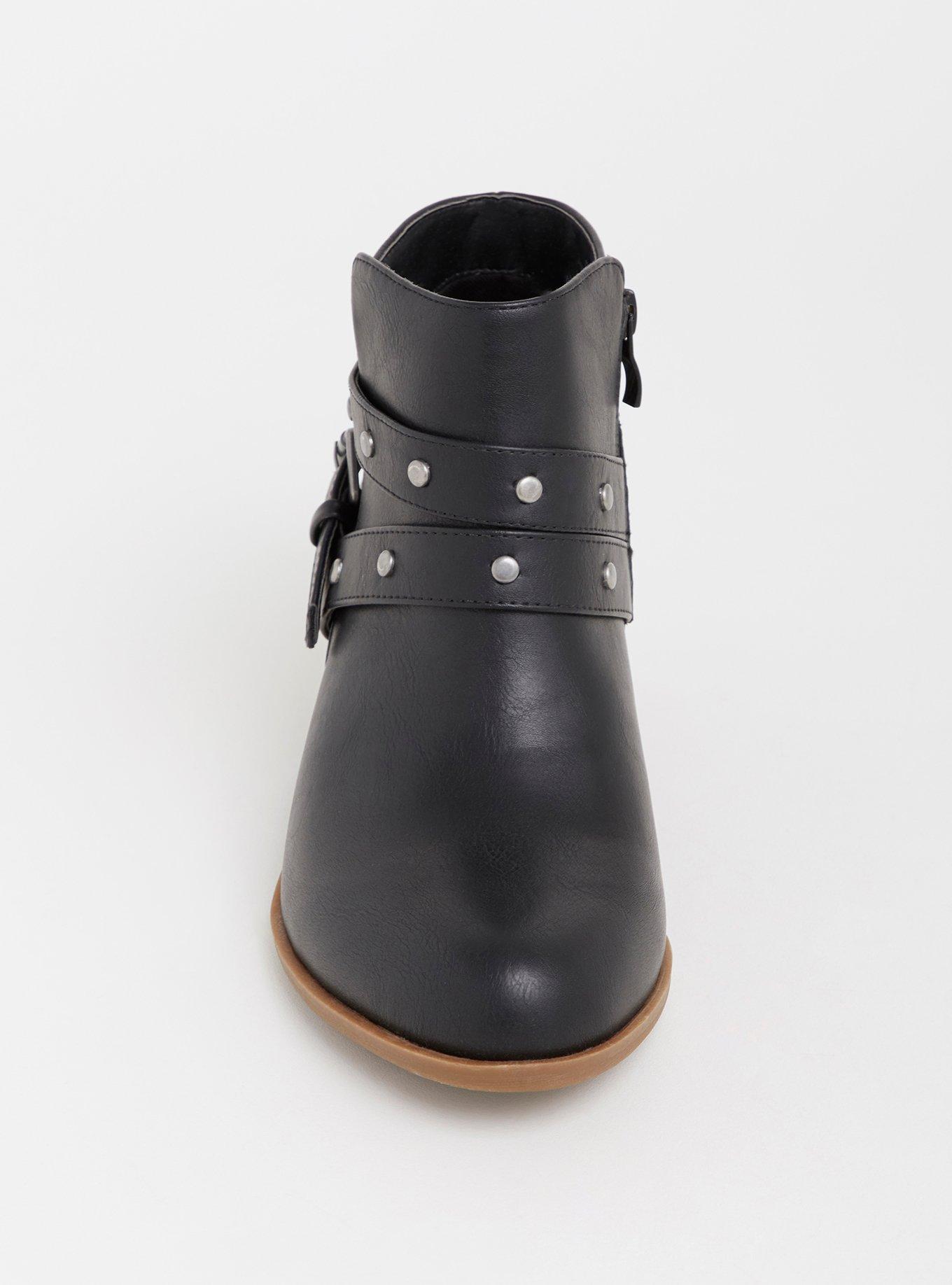 Plus Size Studded Ankle Bootie (WW), BLACK, alternate