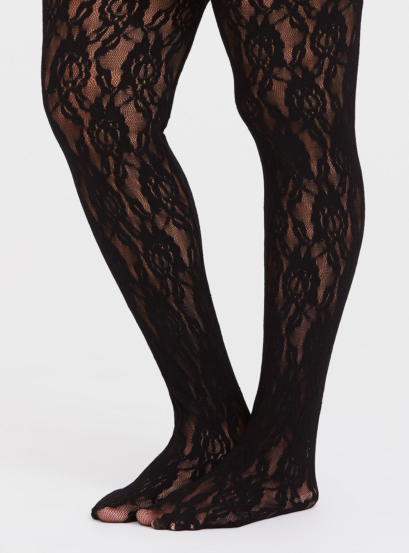 Women's Retro 80's Lace Leggings - Black, Medium