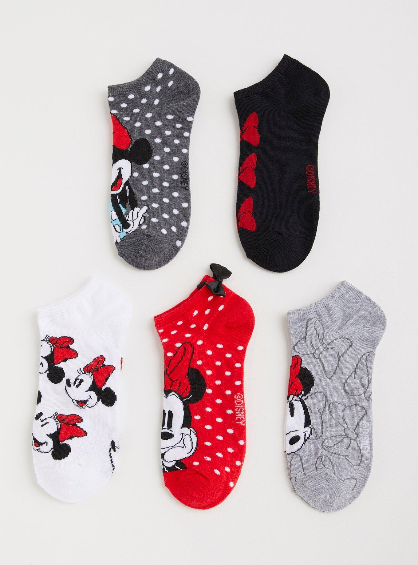 Plus Size - Disney Minnie Mouse No-Show Socks - Pack of 5 - Torrid