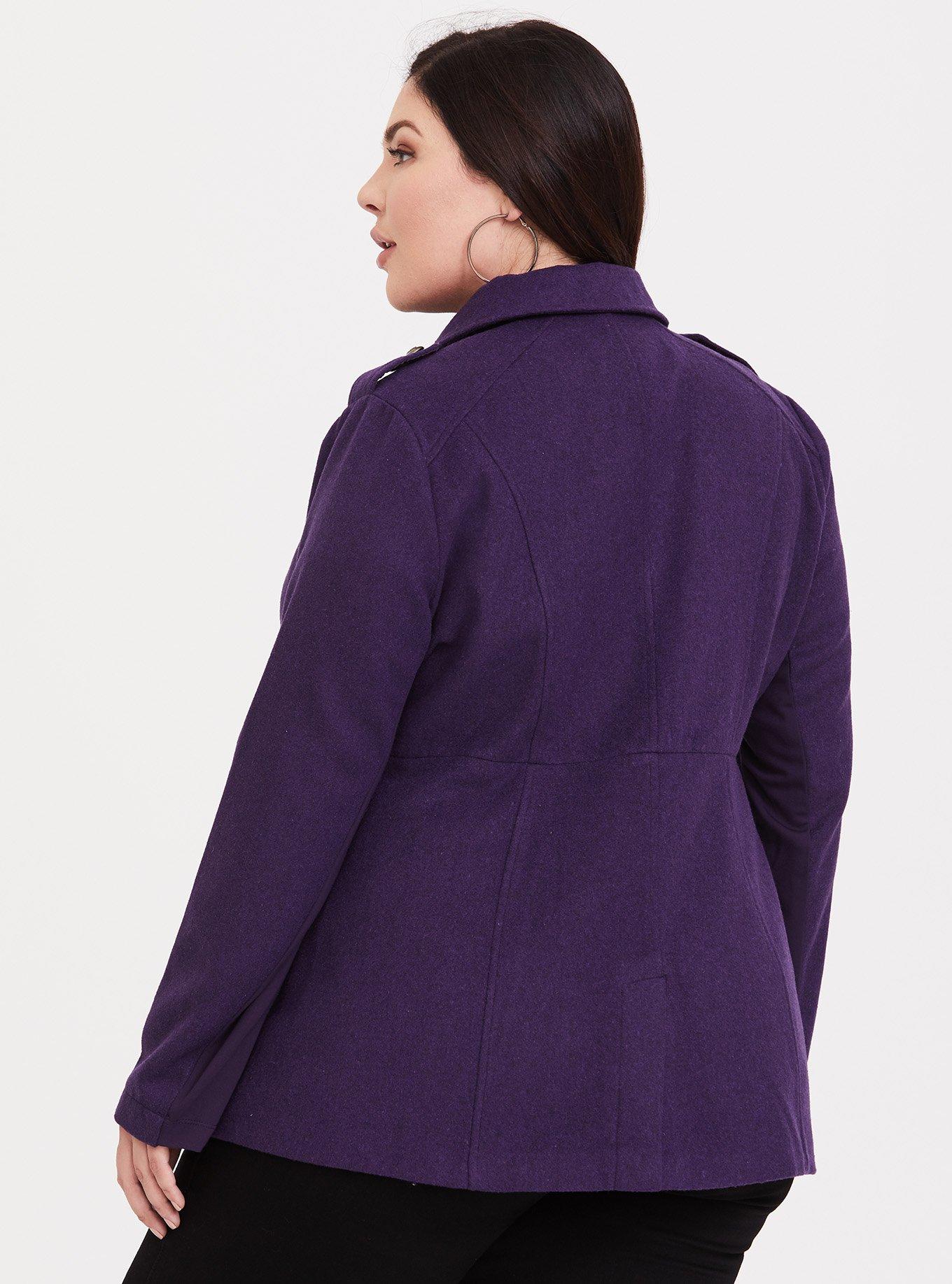 Torrid Double Breasted newest Military Coat Purple Wool Blend Fit & Flare Plus Size 3X