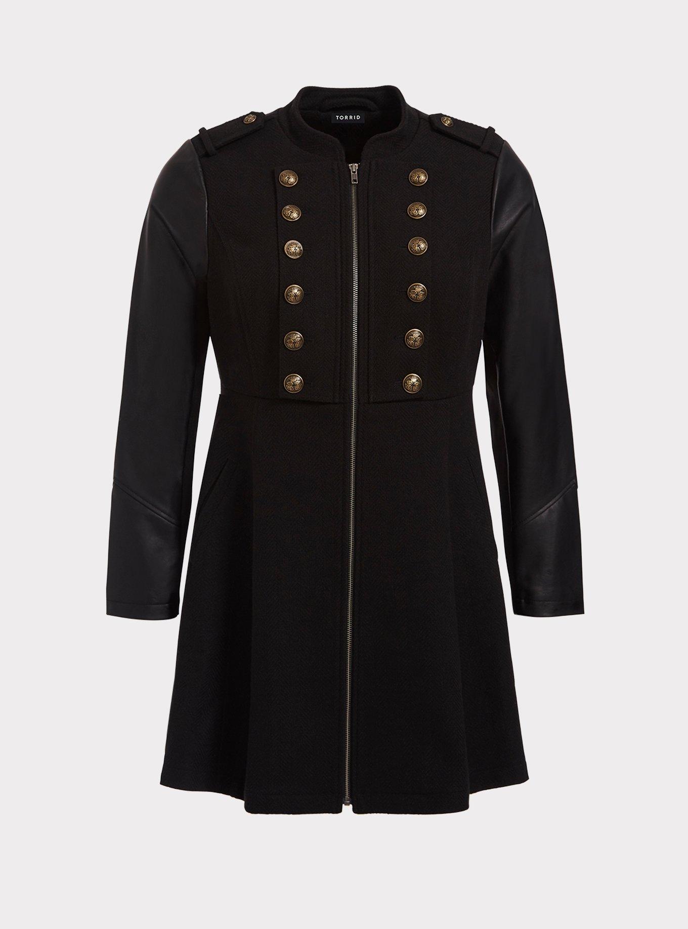 Wool Military Zip-Front Coat hot