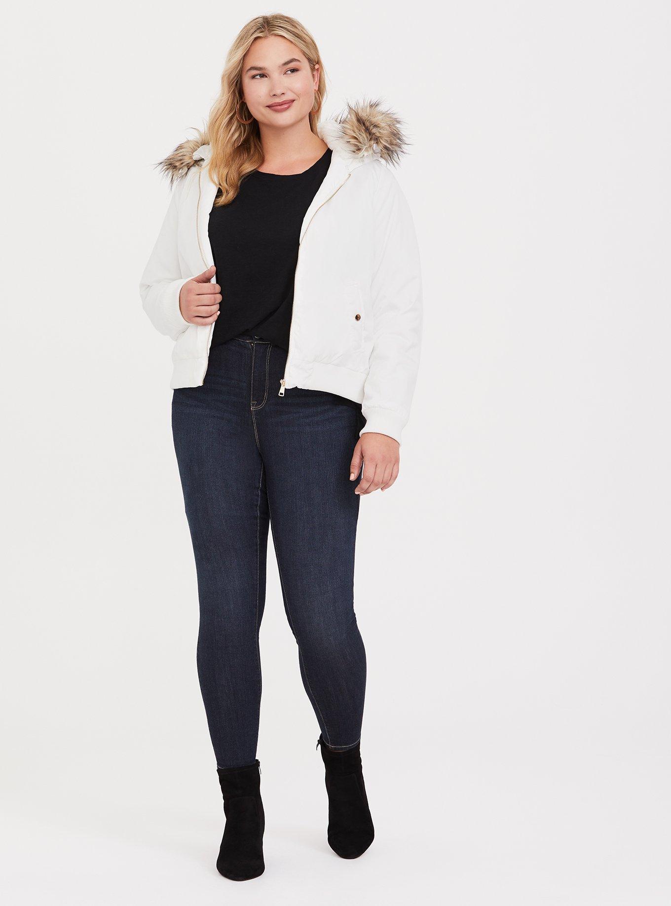 Faux Fur Bomber Jacket, CLOUD DANCER, alternate