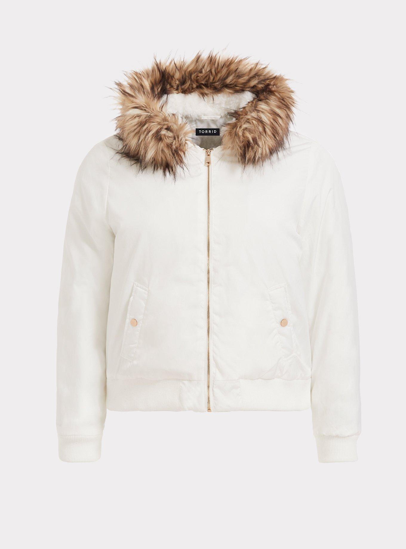 Faux Fur Bomber Jacket, , hi-res