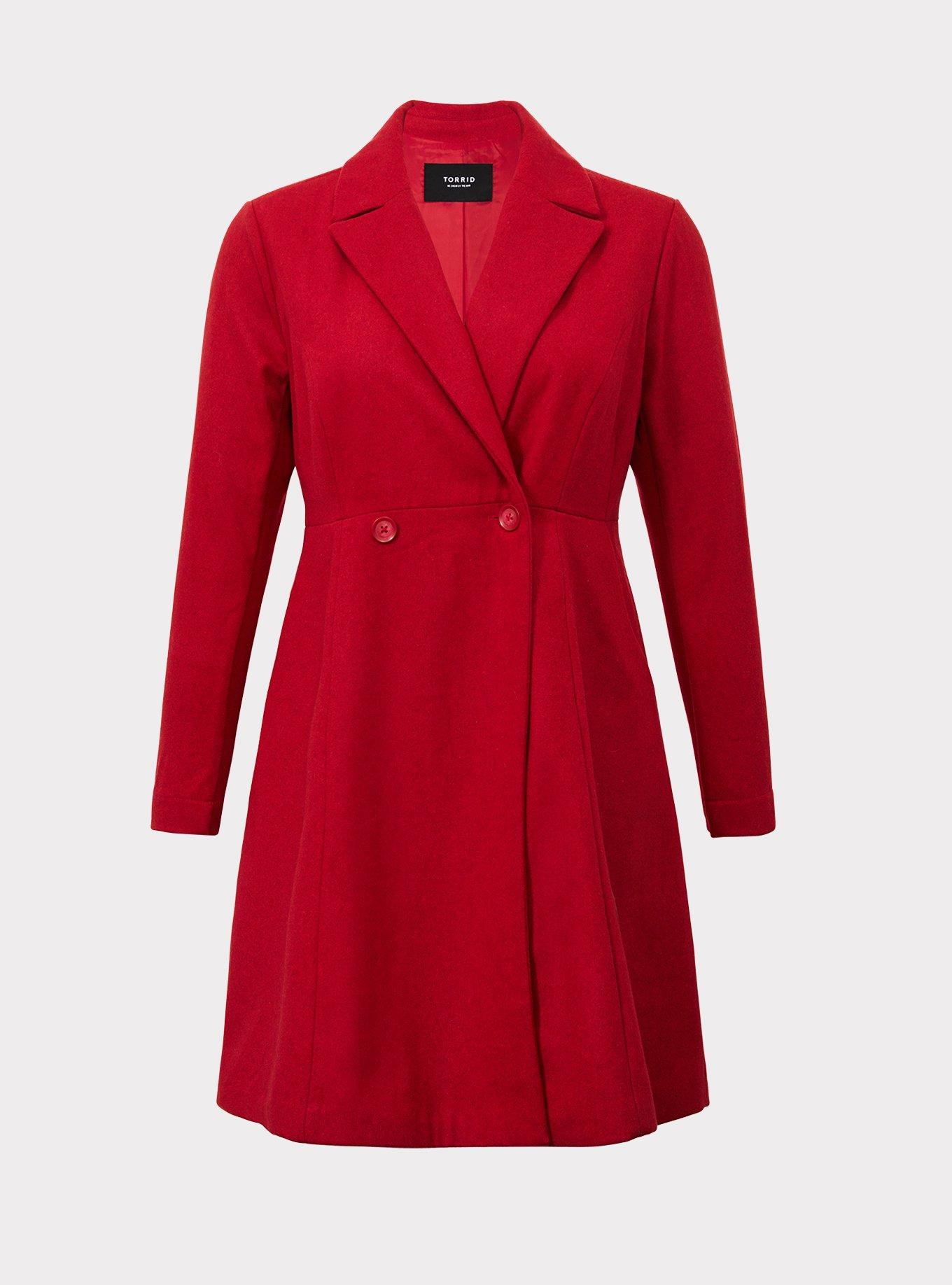 Wool Fit And Flare Coat, , hi-res