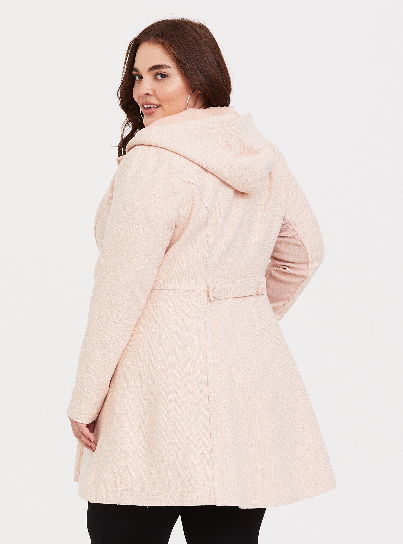 Plus Size Fit And Flare Coat With Hood Torrid