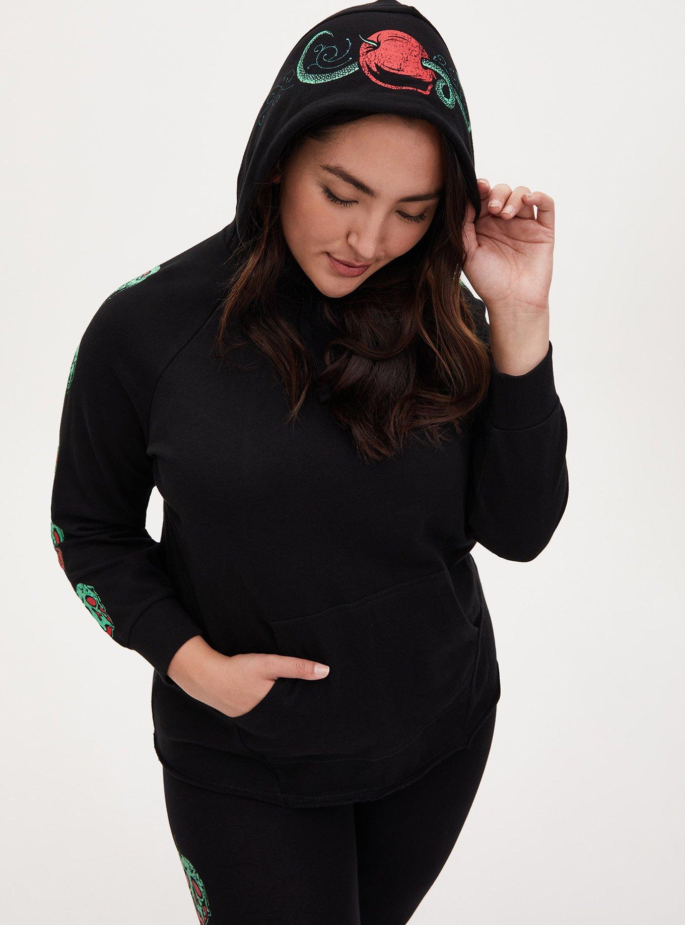 Plus Size - Disney Snow White and The Seven Dwarfs Evil Queen Poison Apple  Black Hoodie - Torrid