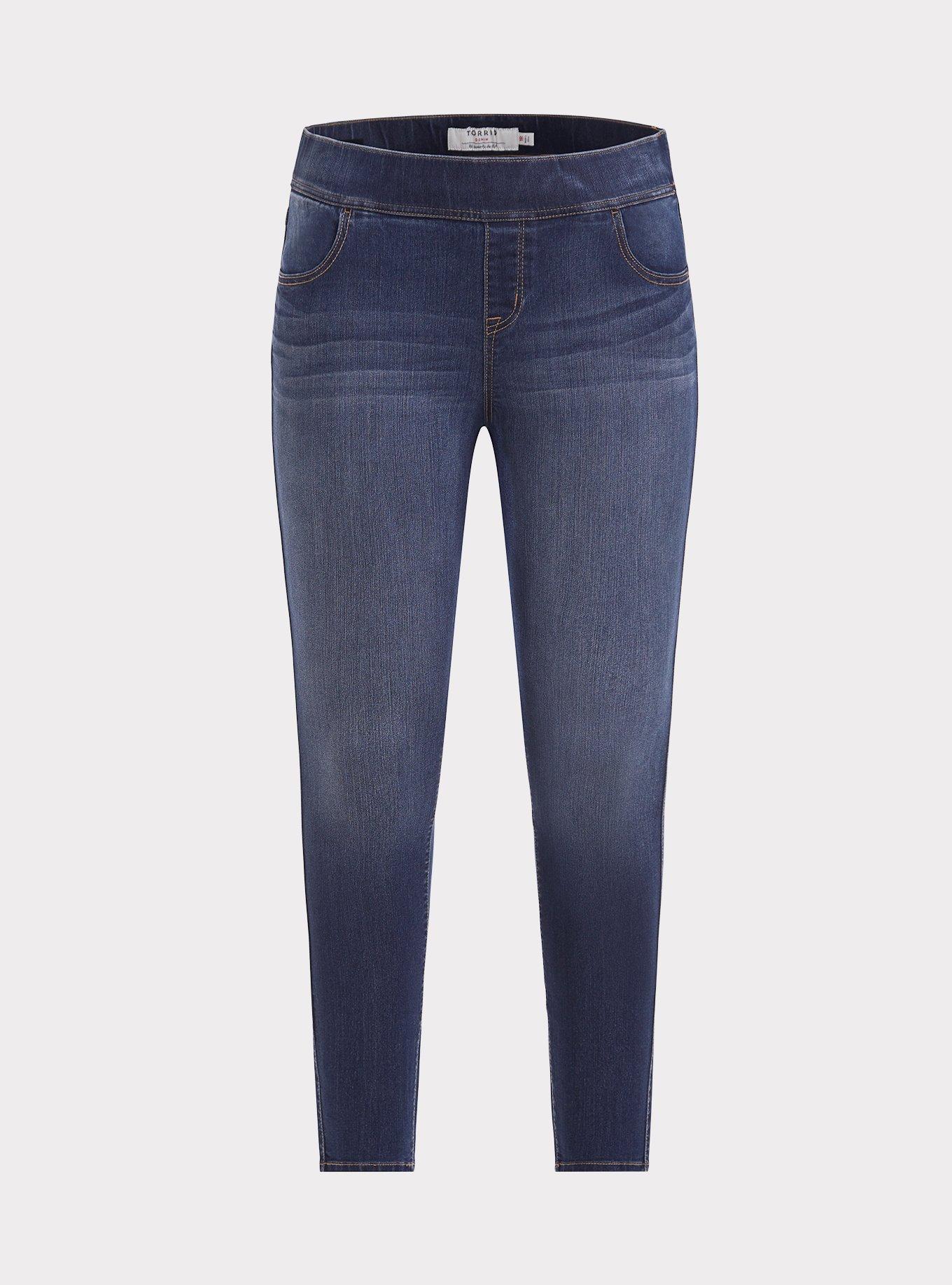 Buy the NWT Womens Blue Denim Dark Wash Pull-On Skinny Leg Jeggings Jeans  Size 14