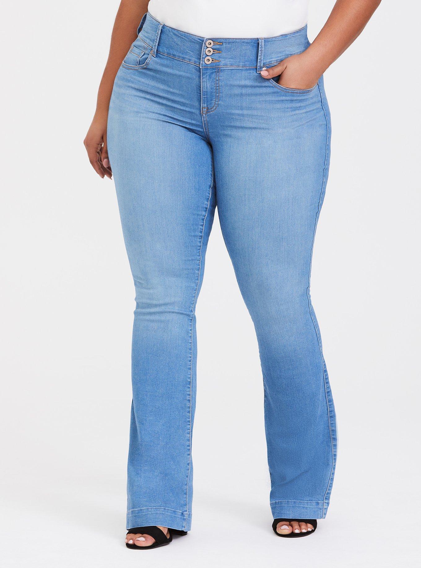 Flared Jegging - Super Stretch Light Wash, BLUE, hi-res