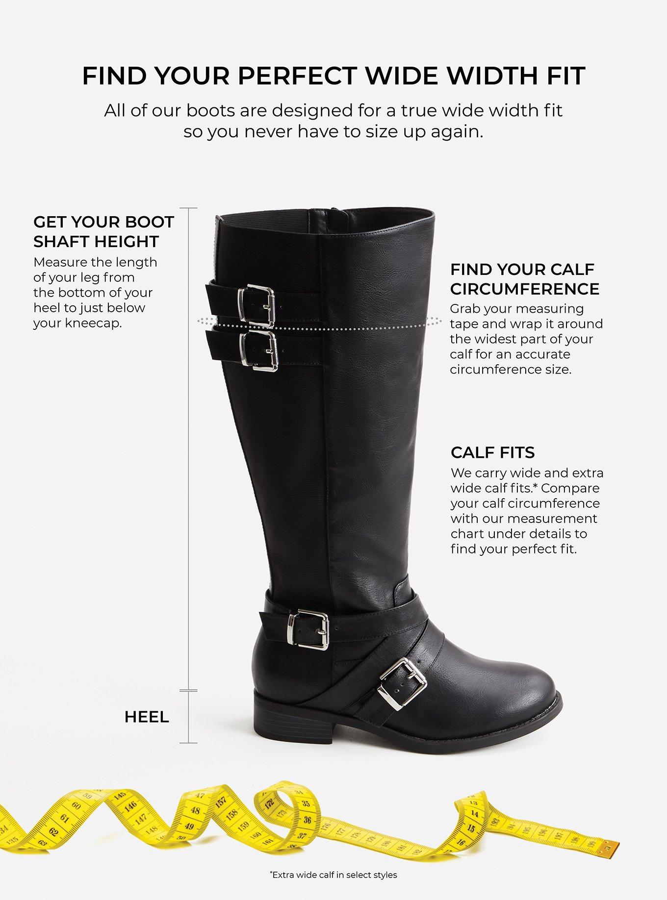 Plus Size Strappy Heeled Knee Boot (WW), BLACK, alternate