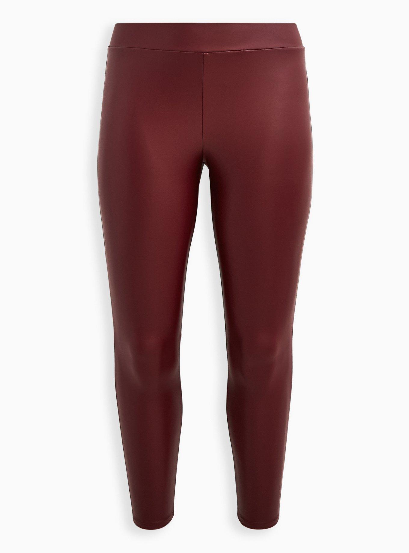 Full-Length Faux Leather Legging, PURPLE, hi-res