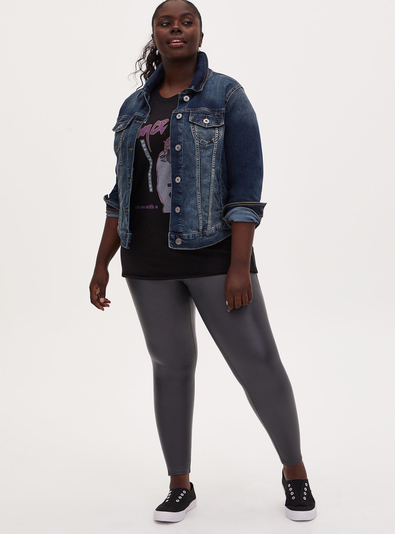 Full-Length Faux Leather Legging, GUNMETAL, hi-res