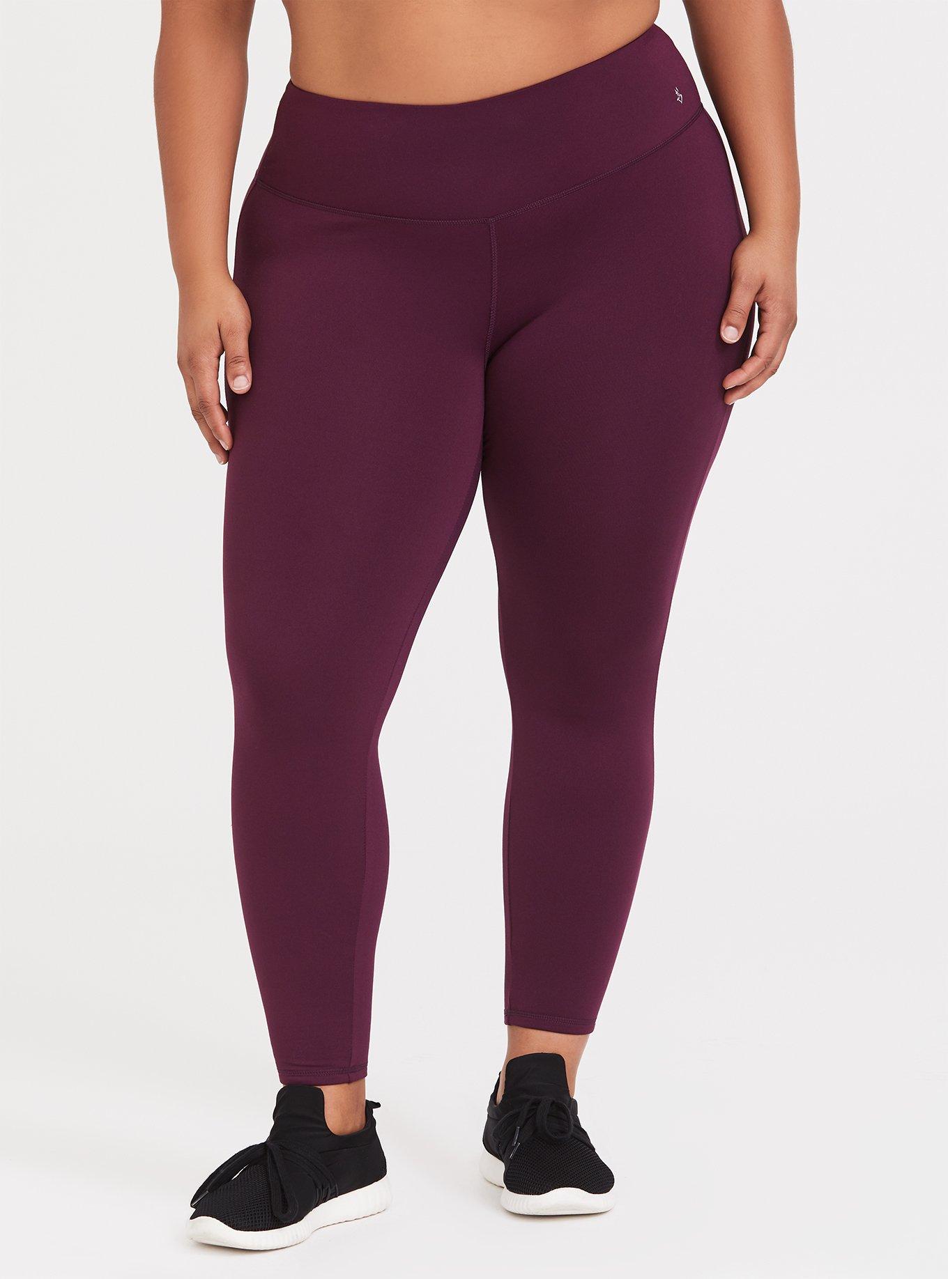 Torrid 1 (1X, 14-16) COMFY! FLEECE LINED PLATINUM LEGGING - PURPLE/Burgundy  NWT