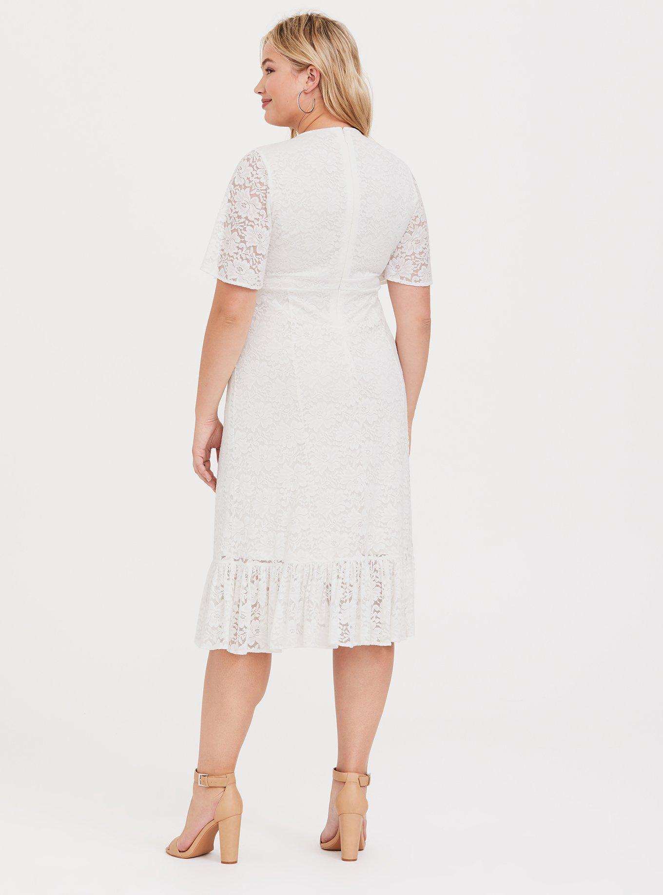 Plus Size - White Lace Midi Dress - Torrid