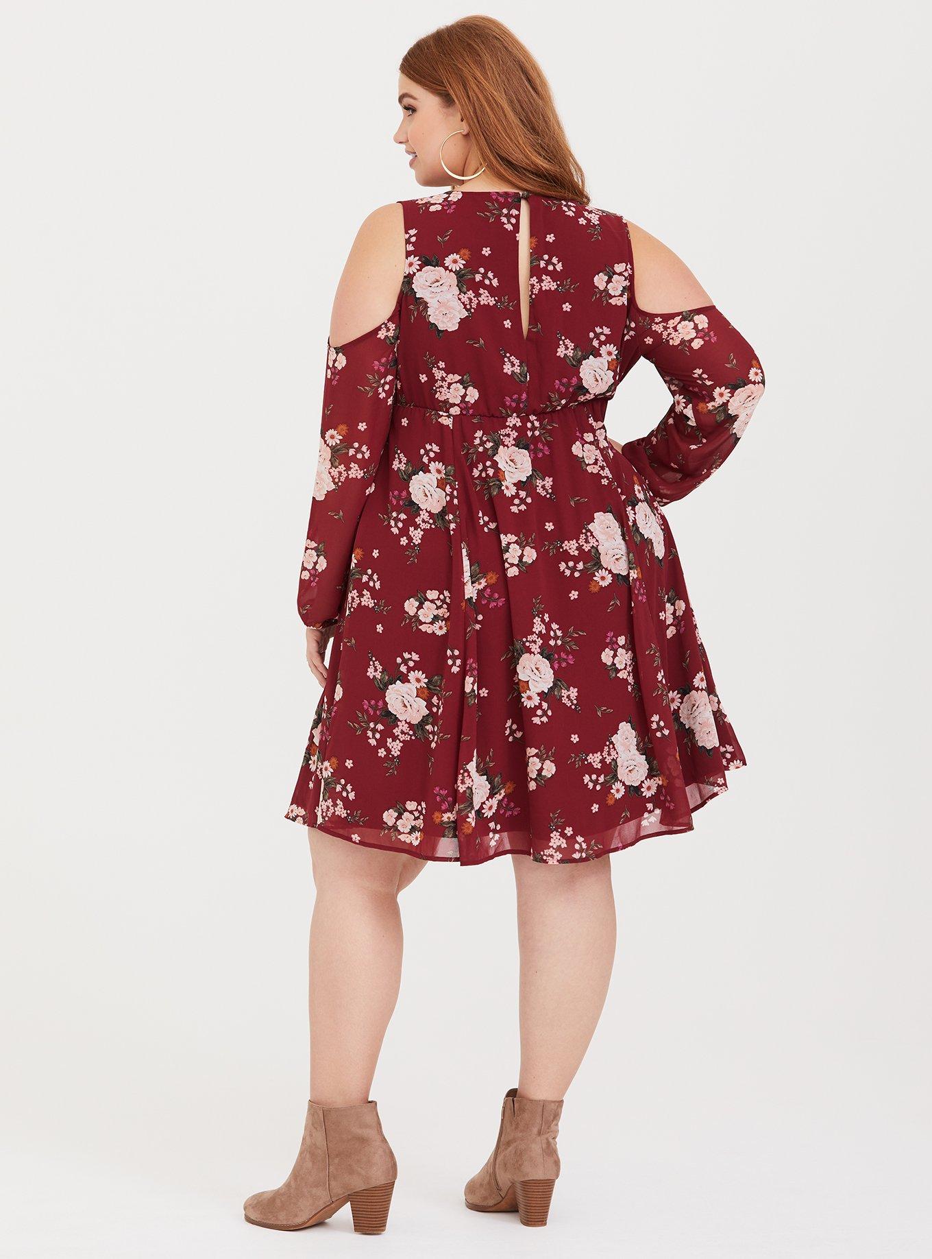 Torrid red 2025 floral dress