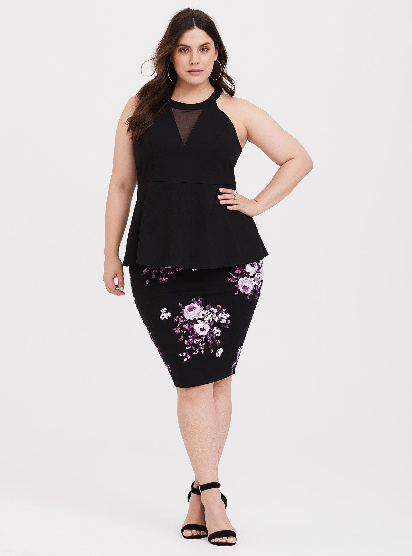 Plus Size Black Bengaline Goddess Corset, DEEP BLACK, alternate