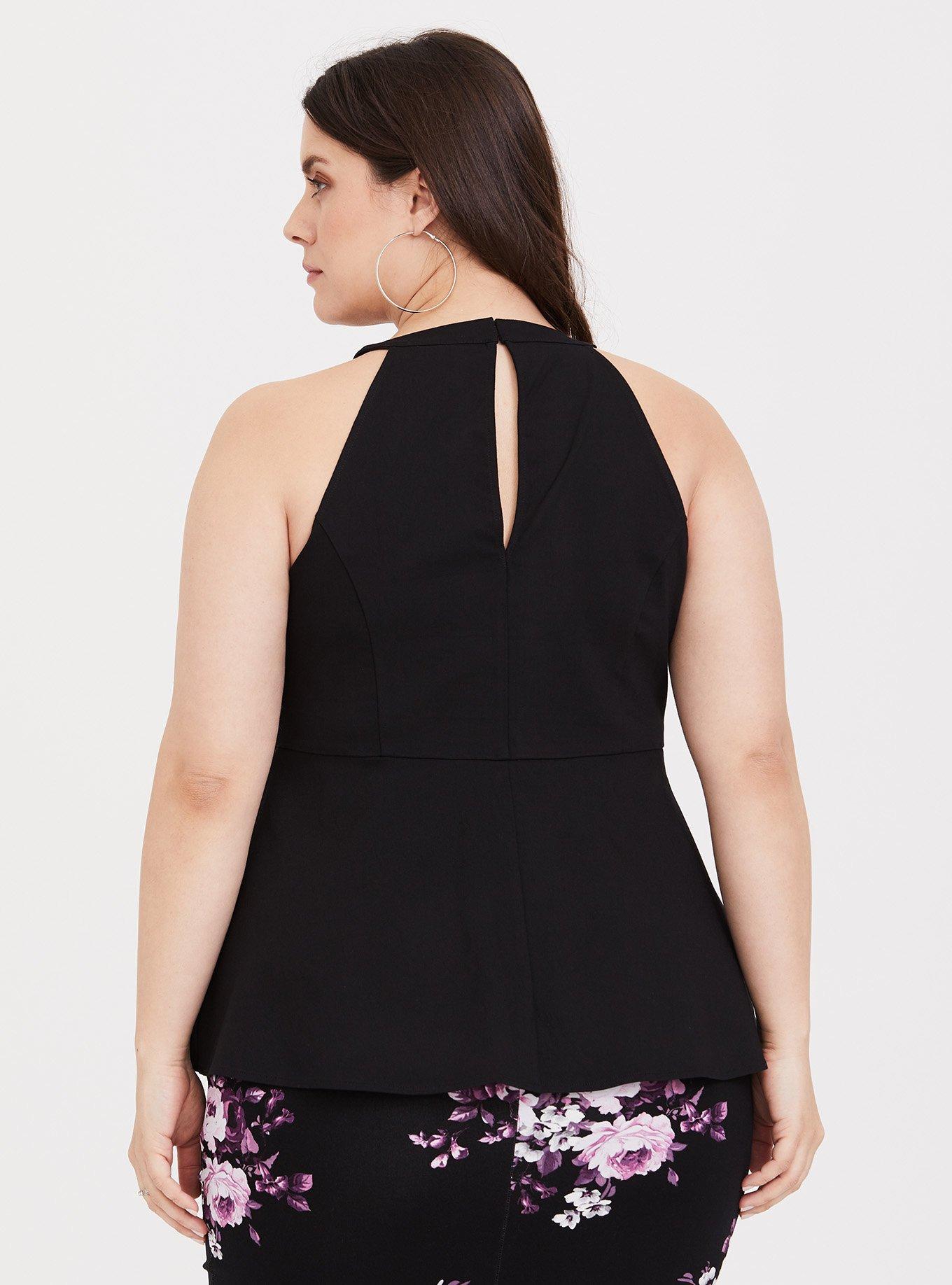 Plus Size Black Bengaline Goddess Corset, DEEP BLACK, alternate