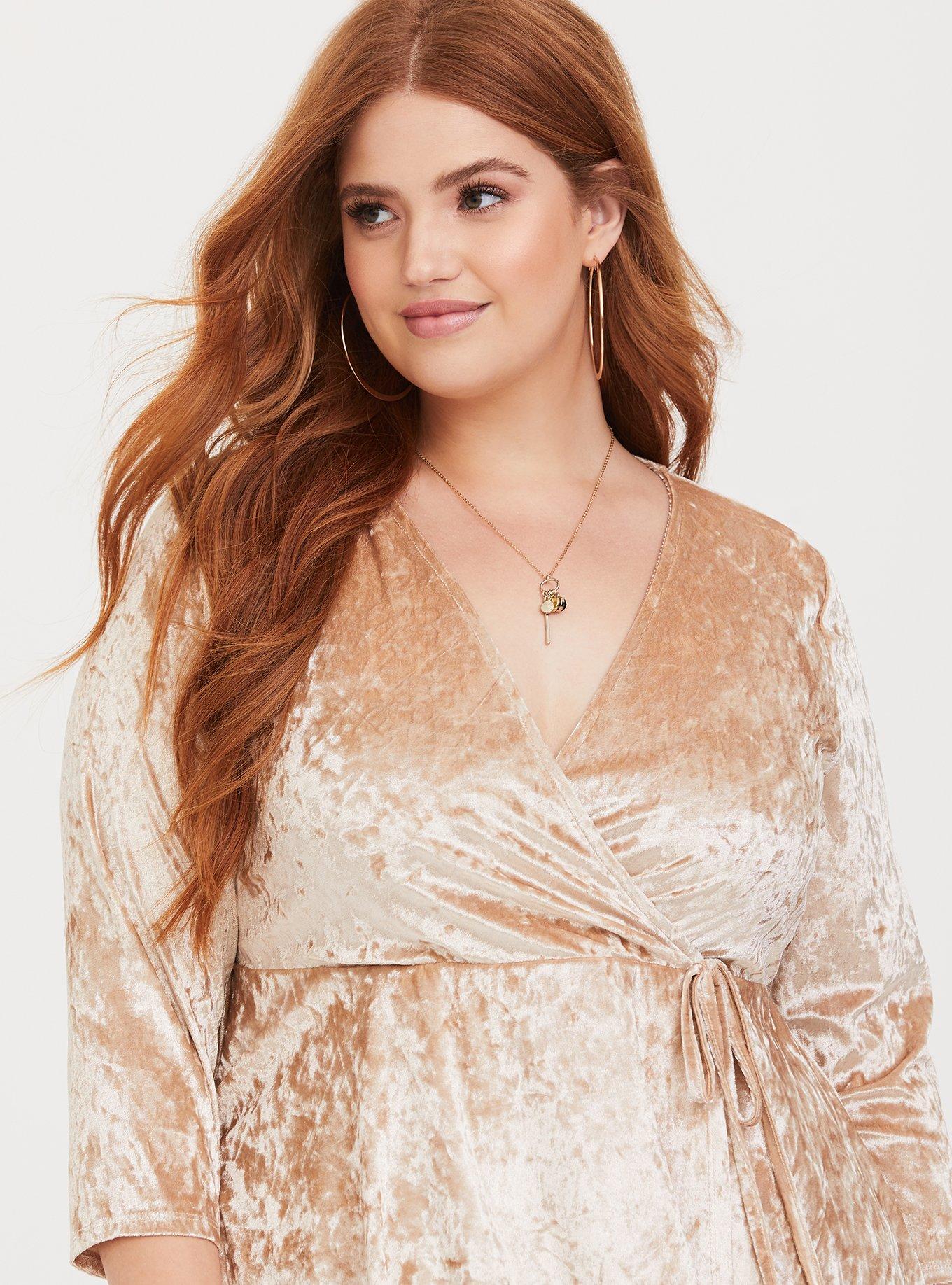Plus Size - Mini Velvet Wrap Dress - Torrid