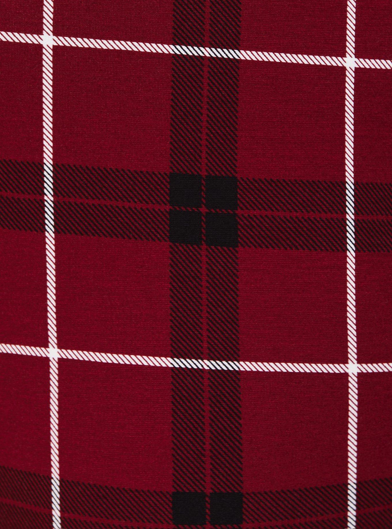 Plus Size Crop Ponte Stretch Pixie Pant Red Plaid Torrid