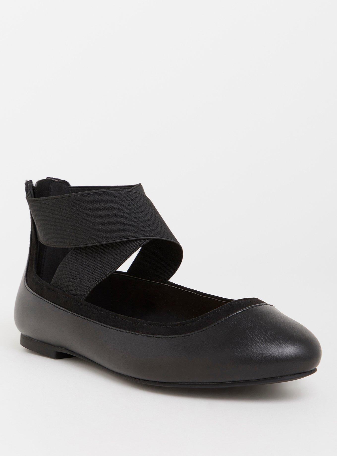 Elastic Ballet Flat (WW), BLACK, hi-res