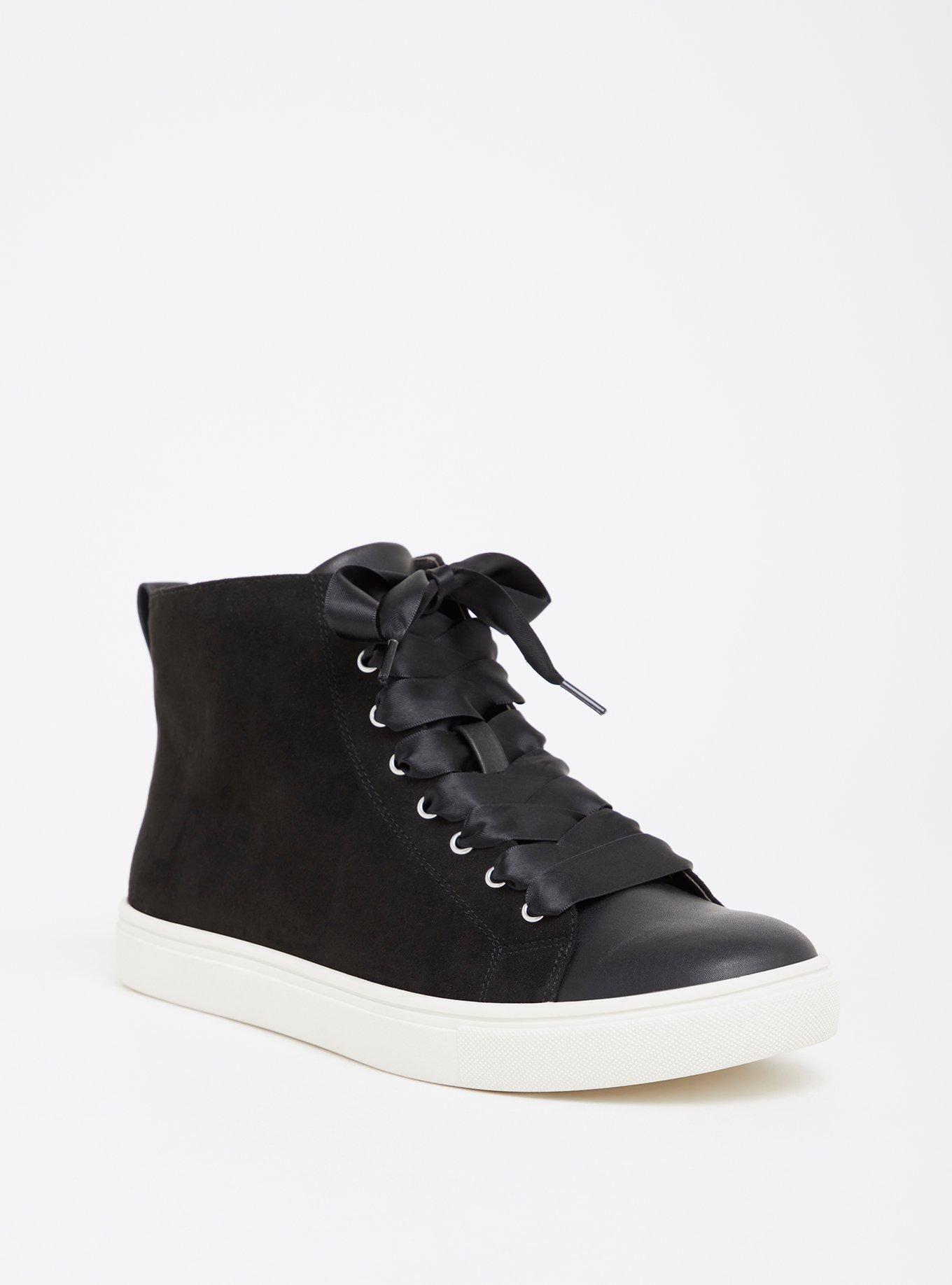 Plus Size Black Ribbon High Top Sneaker Wide Width Torrid