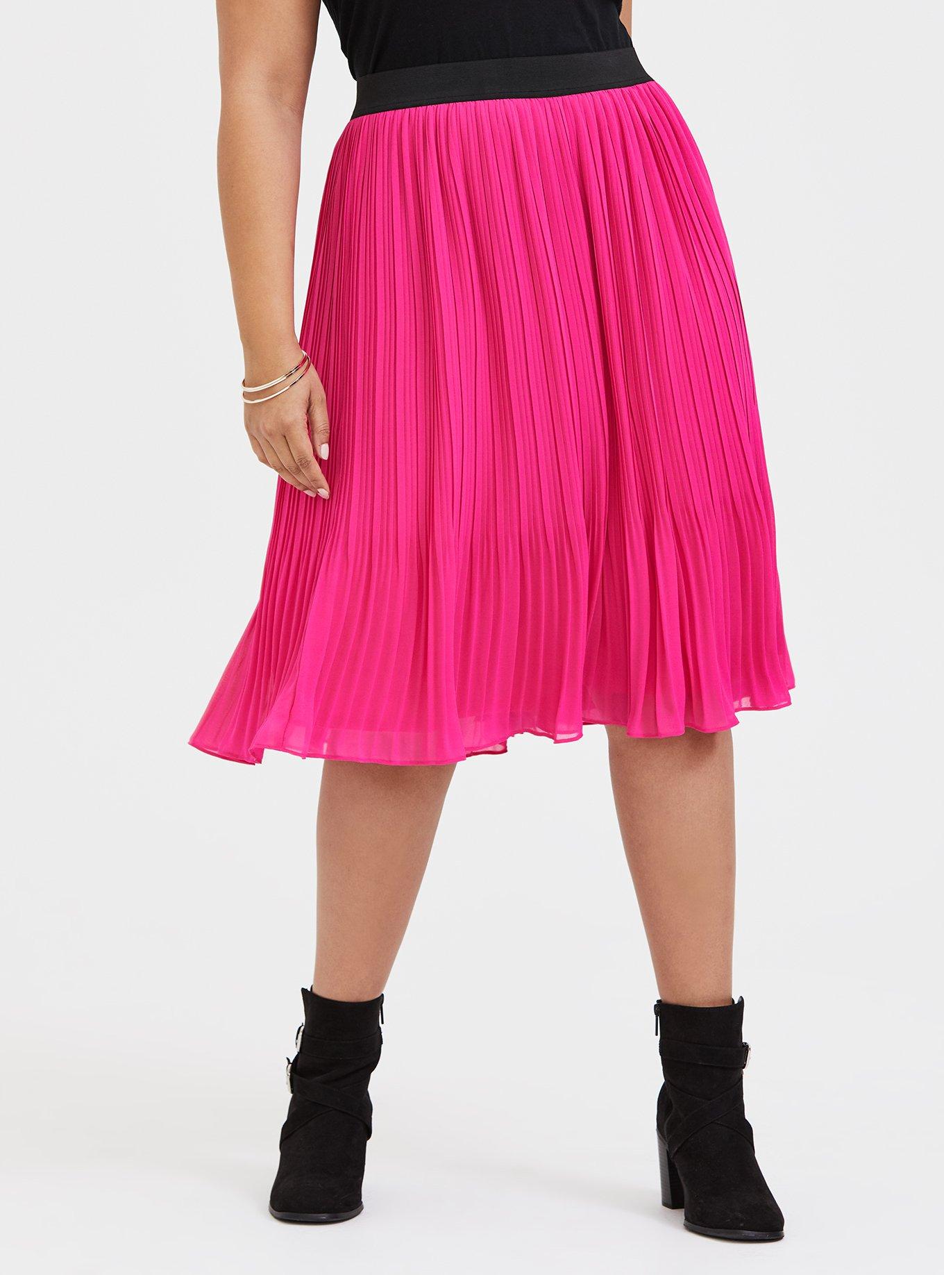 Plus Size Midi Chiffon Pleated Skirt Torrid