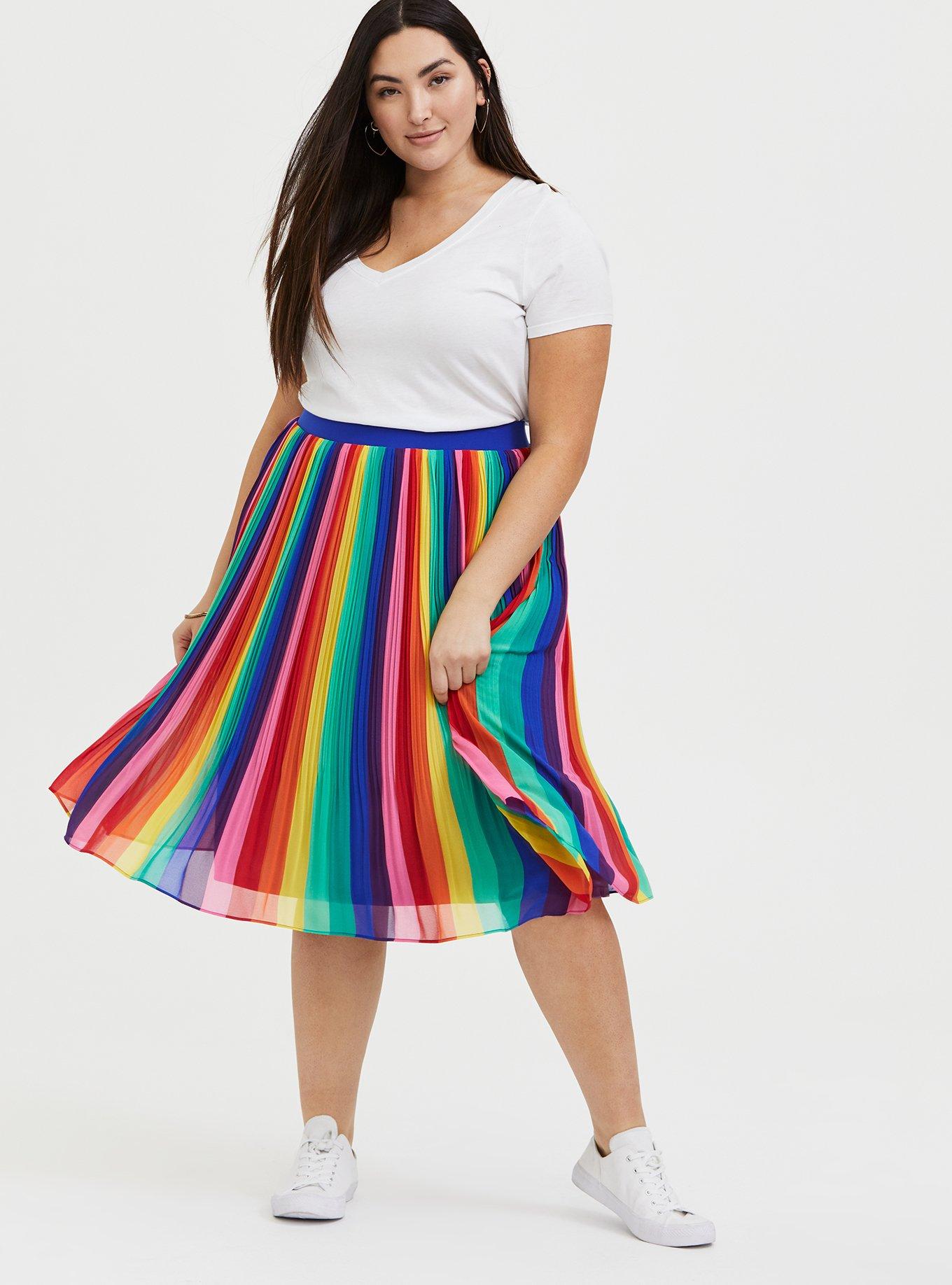 Chiffon shop rainbow skirt