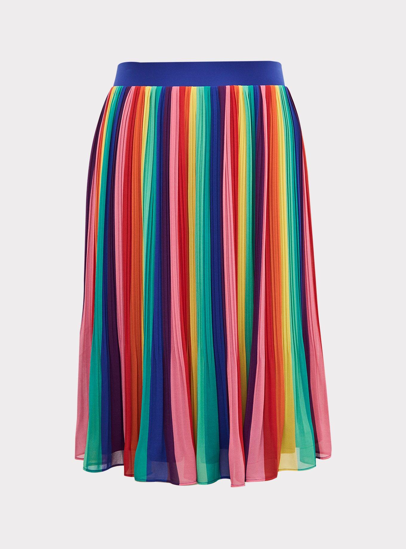 Pleated midi skirt rainbow sale