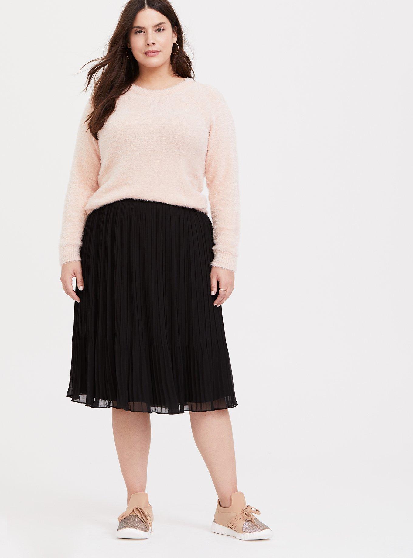 Chiffon Pleated Midi Skirt