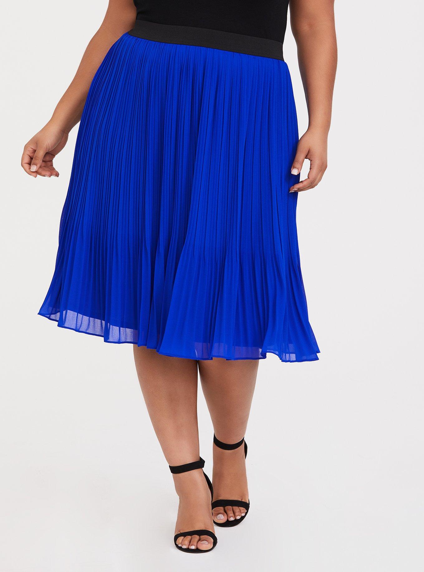 Plus Size Midi Chiffon Pleated Skirt Torrid
