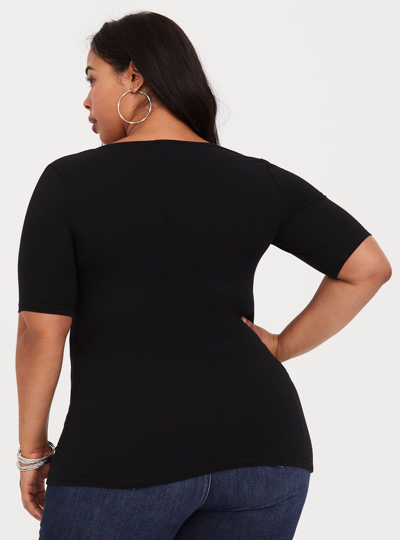 トップス Theredthread S heart fit tops black THEREDTHREAD / ザレッドスレッド】S heart fit tops