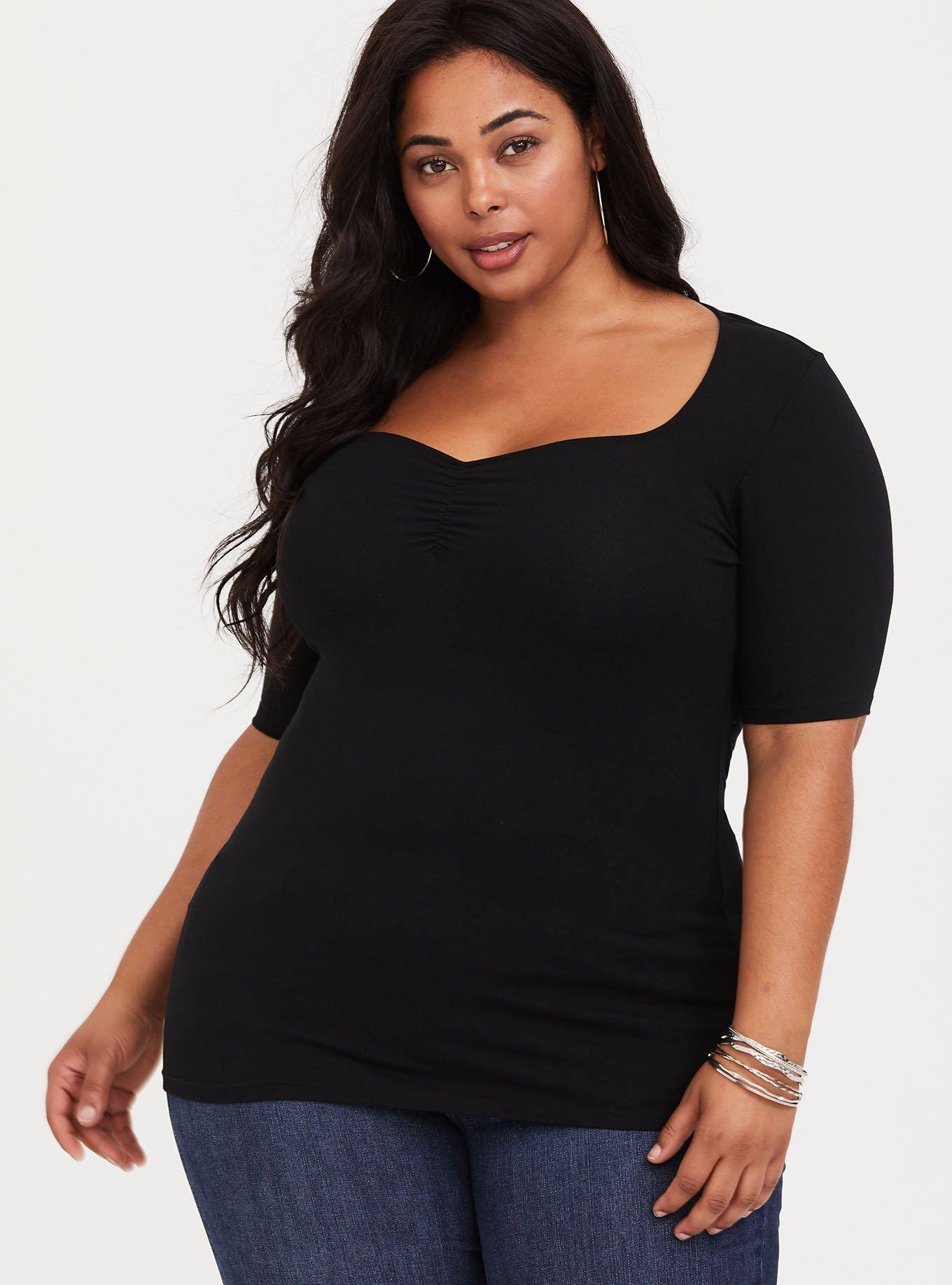 Plus Size - Foxy Ruched Sweetheart Neckline Top - Torrid